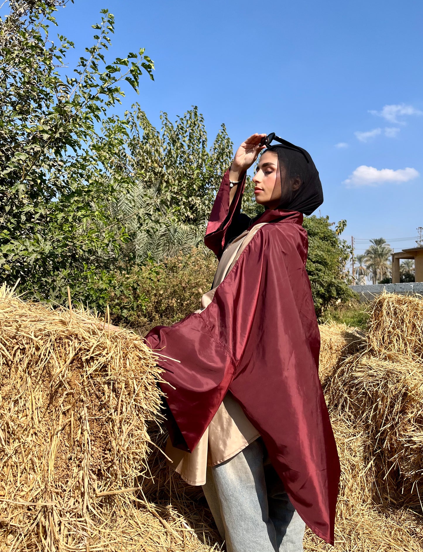 Batwing Jacket in Burgundy