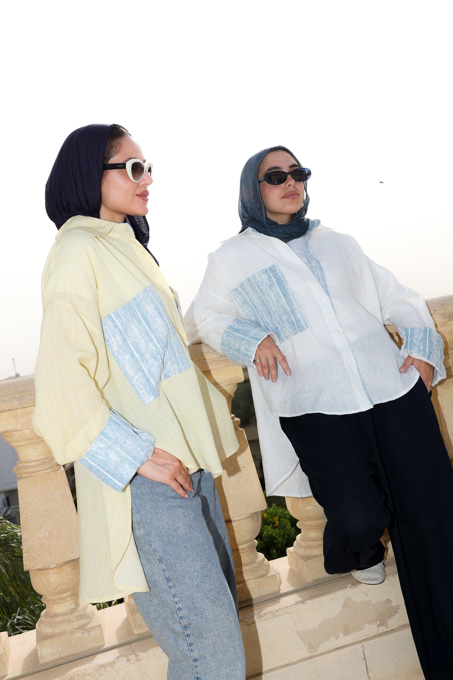 The Flow Patchwork Linen Shirt in White