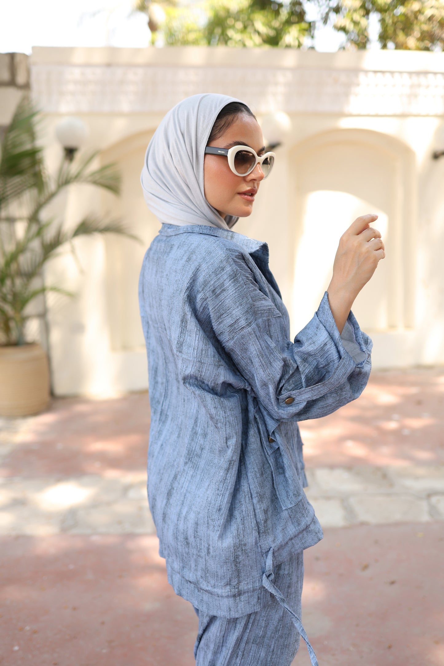 Tie Dye Bomber Jacket Set in Blue