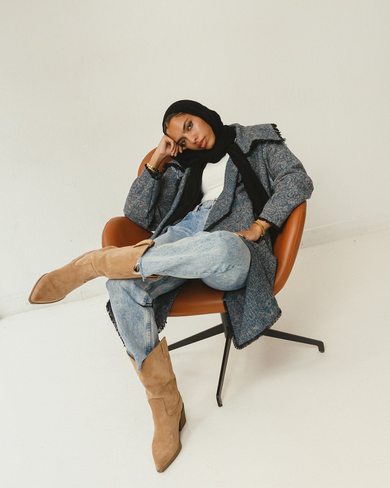 Jacquard wool Stitches Coat