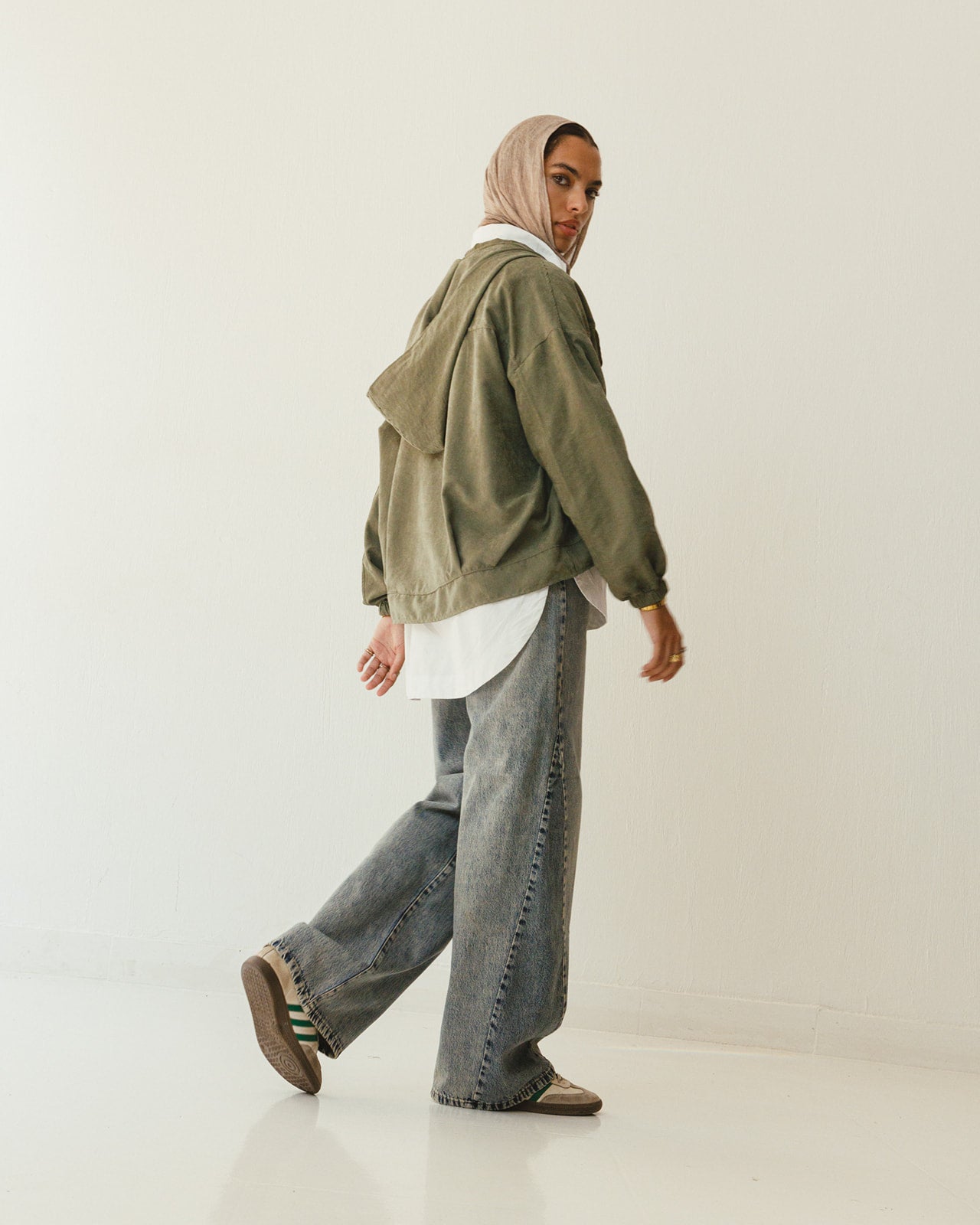 Flare Denim Washed Pants