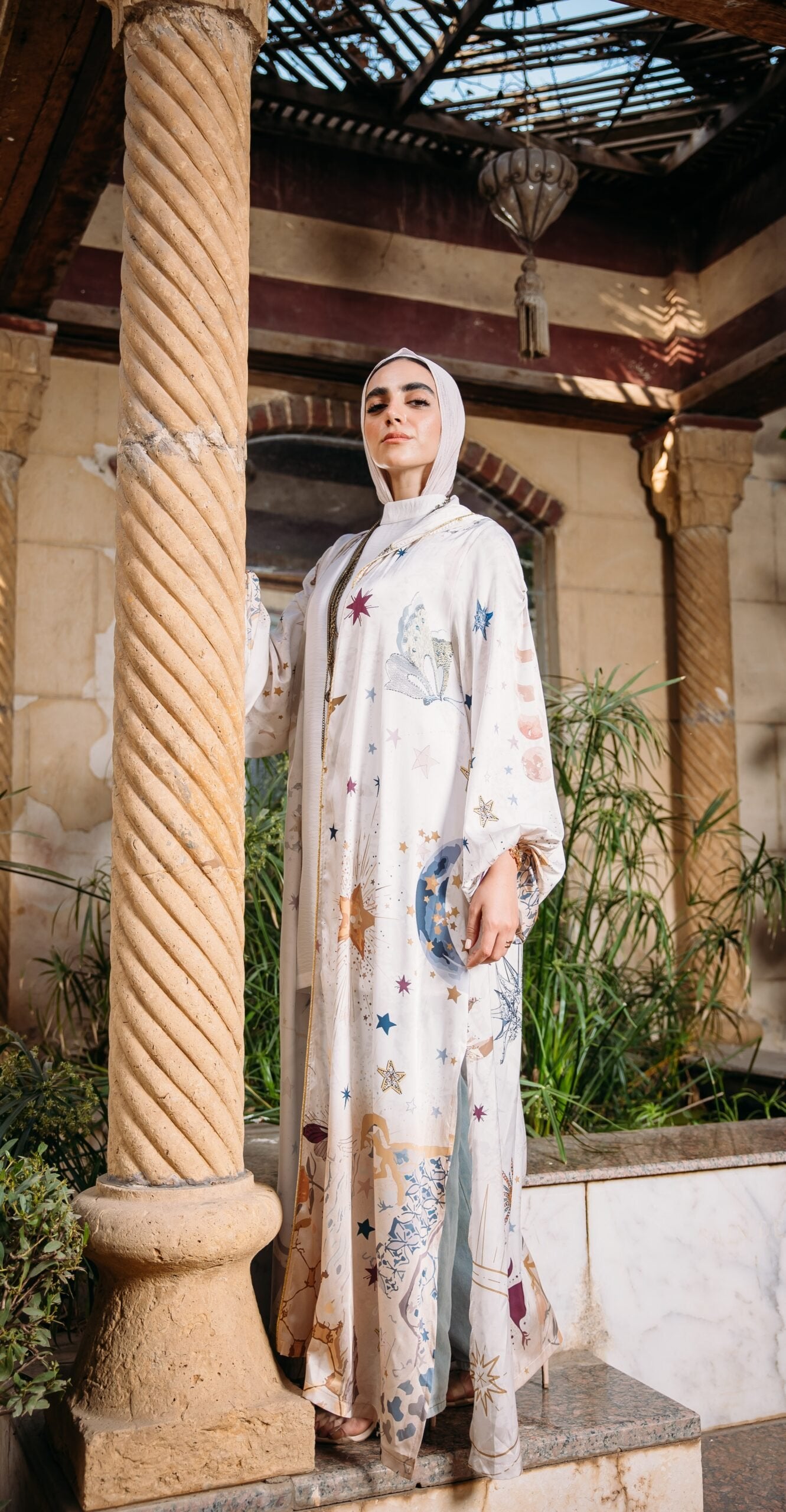 Nojoom puffy sleeves kimono