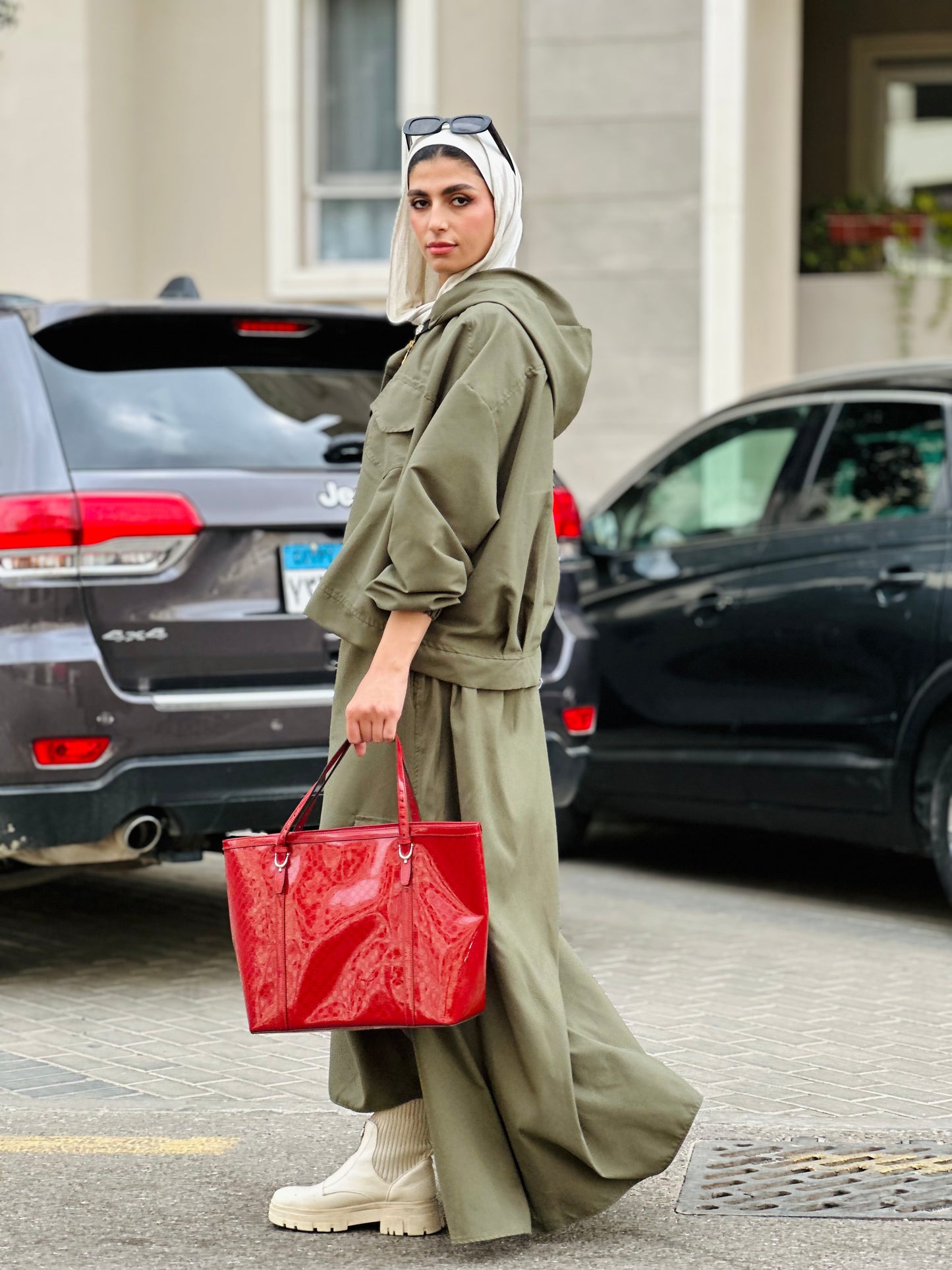 Flowy Skirt Set in Olive
