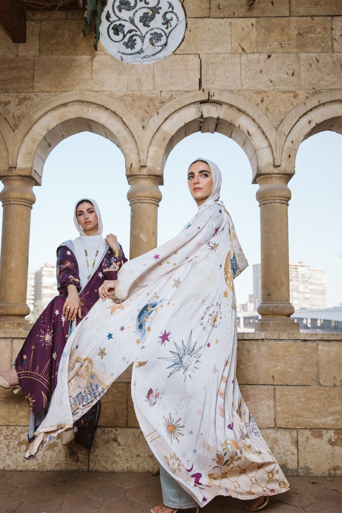 Nojoom puffy sleeves kimono