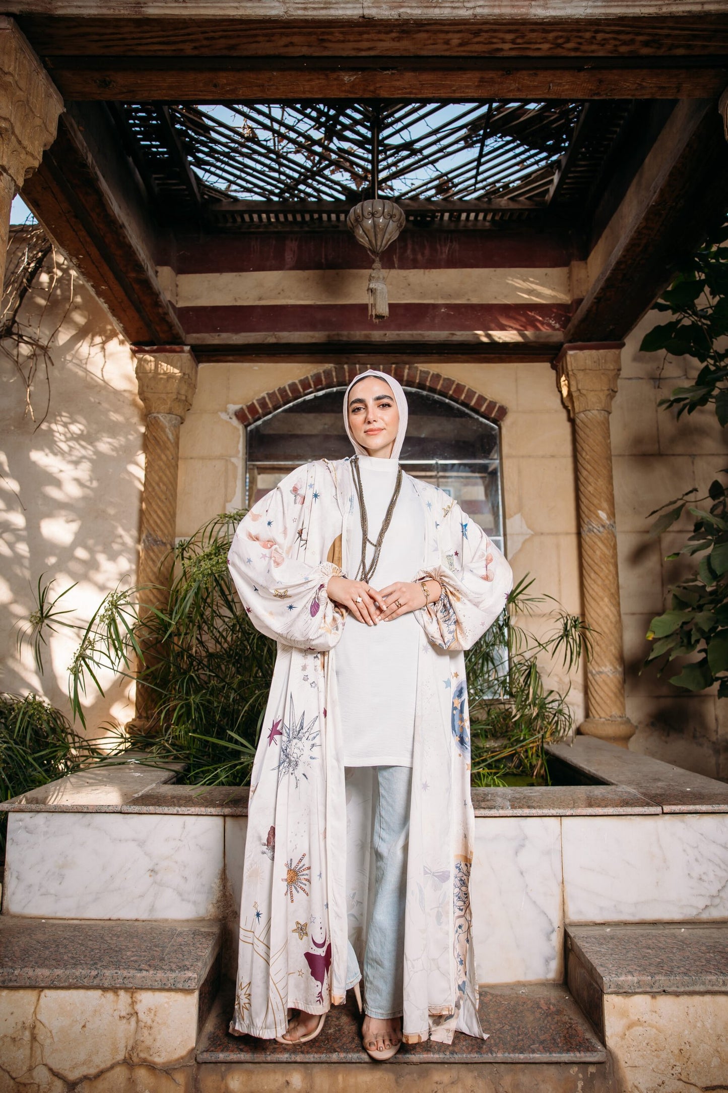 Nojoom puffy sleeves kimono