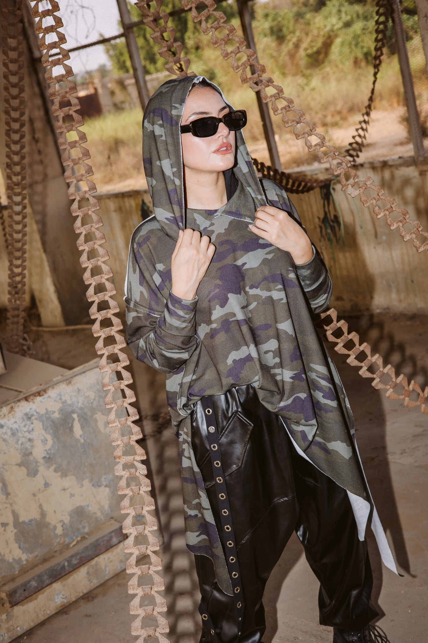 Camouflage Hoodie Top