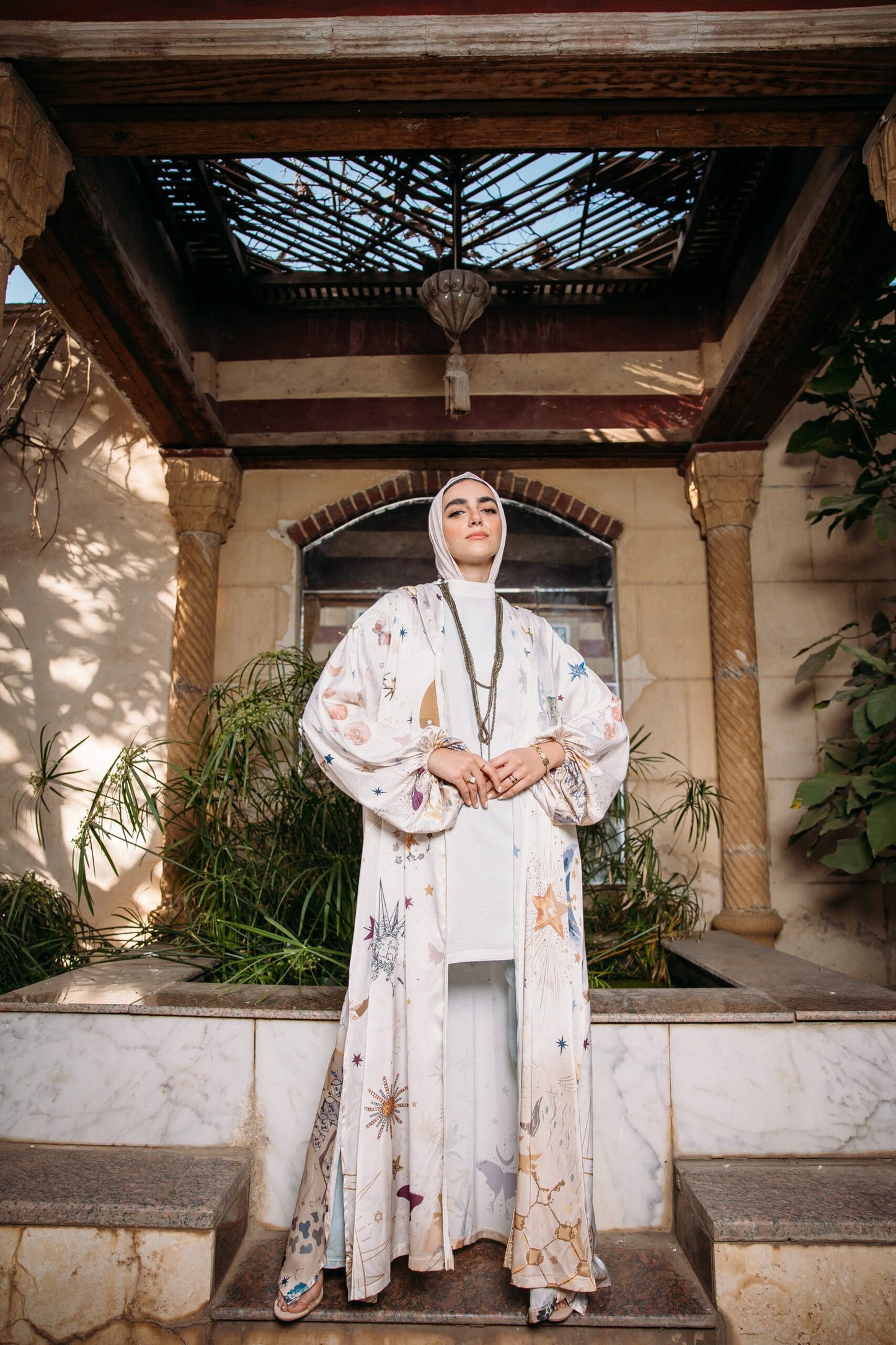 Nojoom puffy sleeves kimono