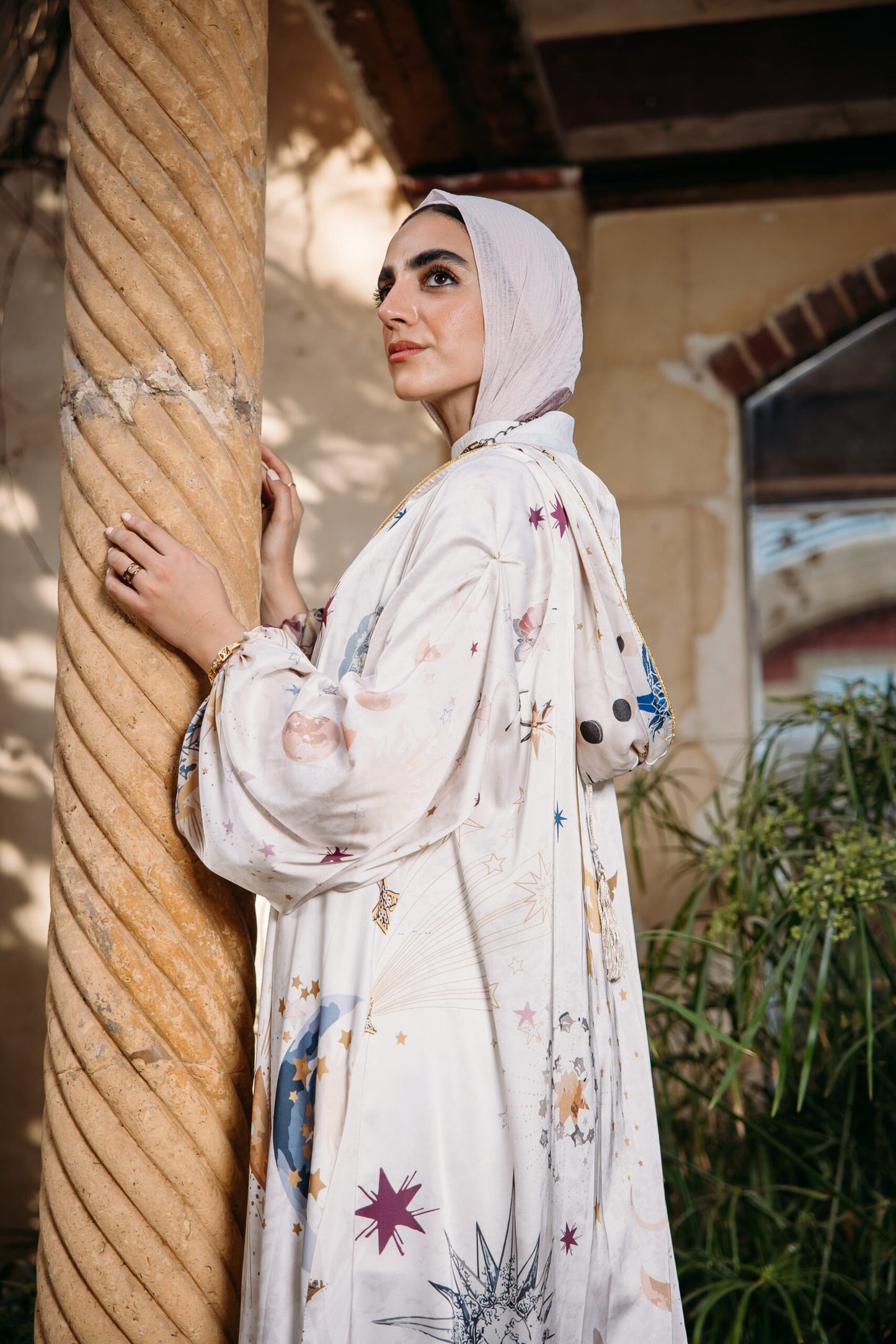 Nojoom puffy sleeves kimono