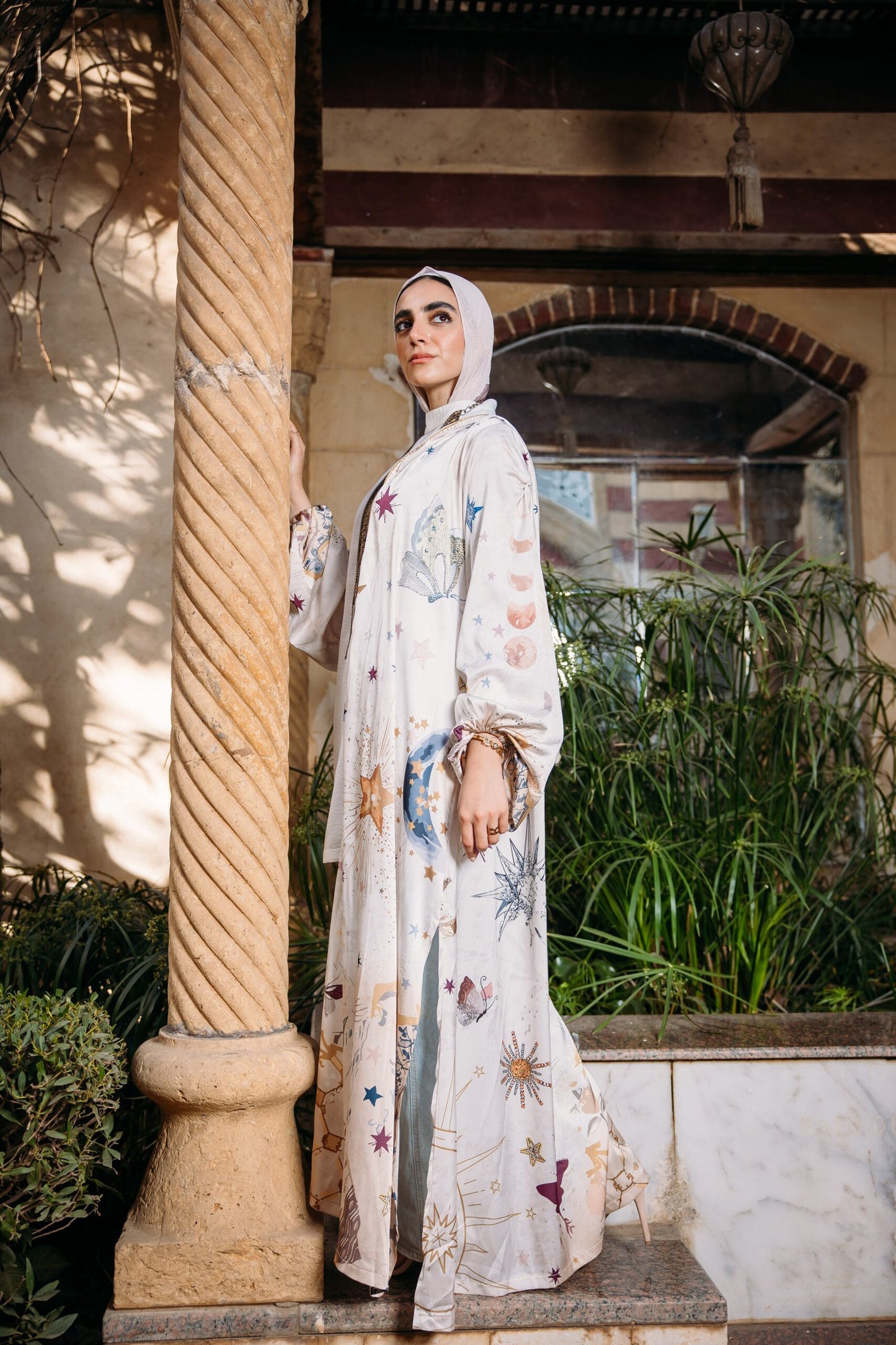 Nojoom puffy sleeves kimono