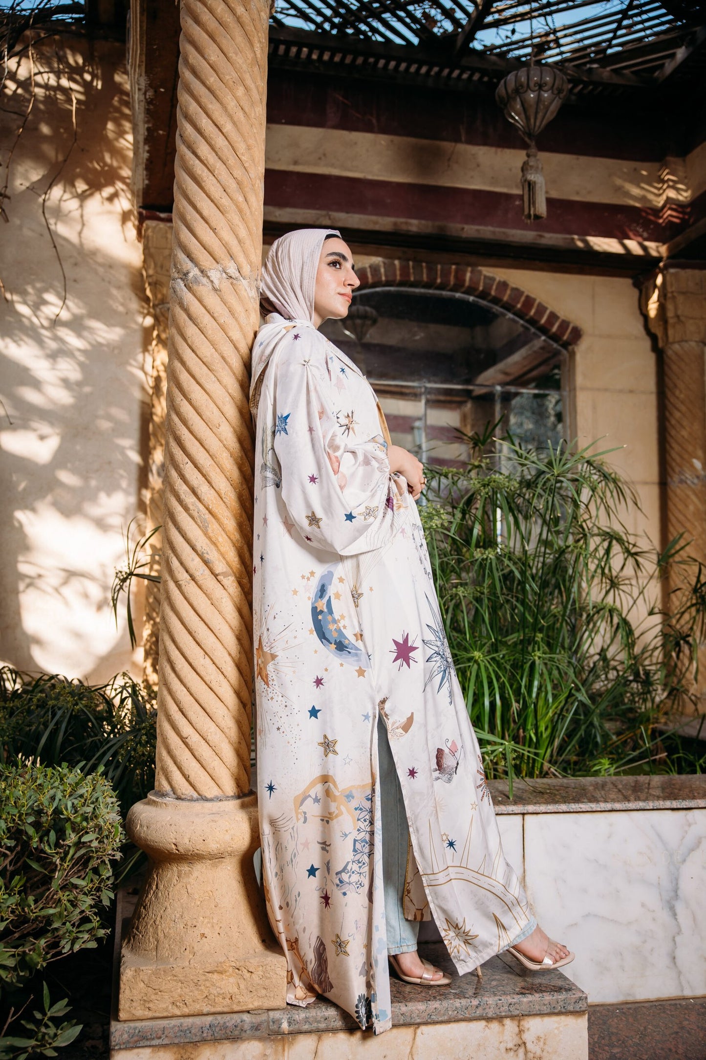 Nojoom puffy sleeves kimono