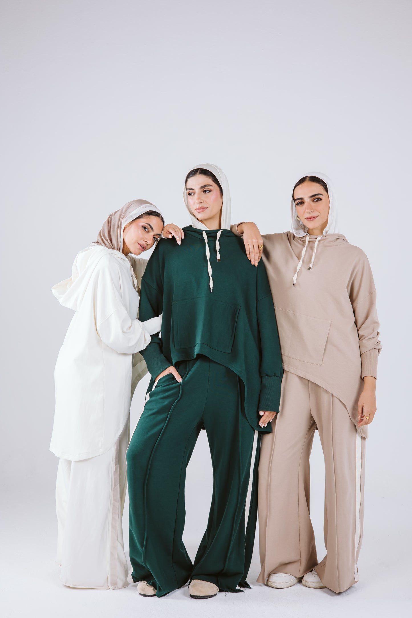 Tracksuit Hoodie Set in Green