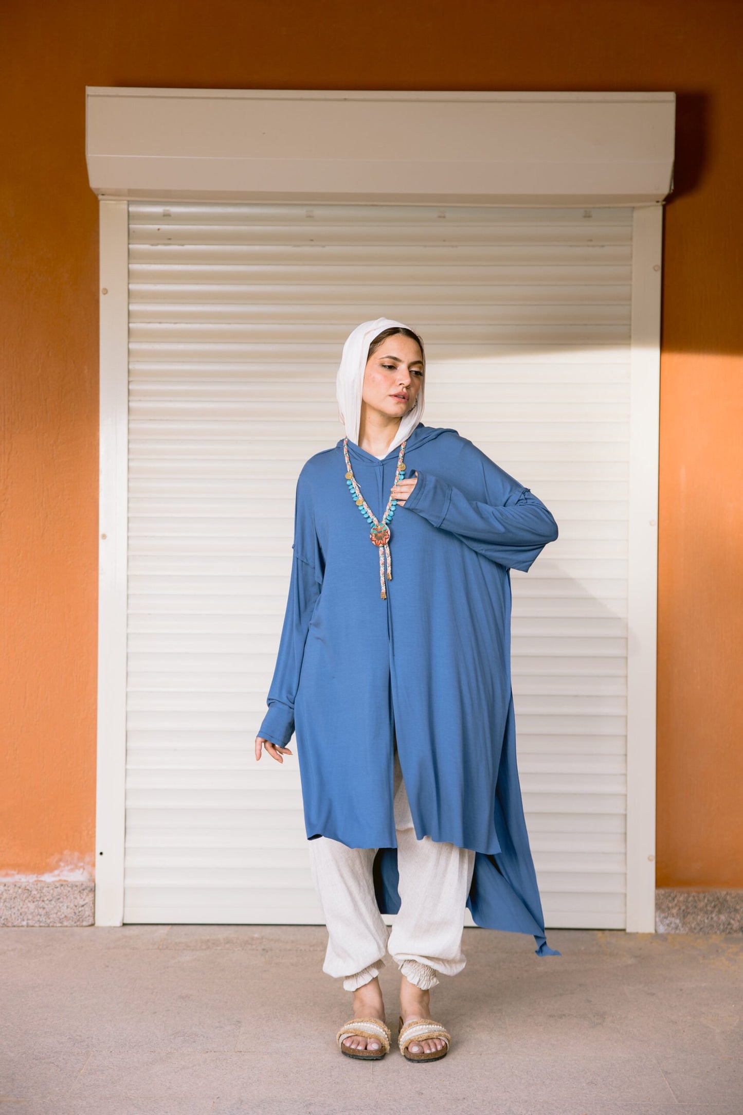 Multiway Hoodie Top in Blue