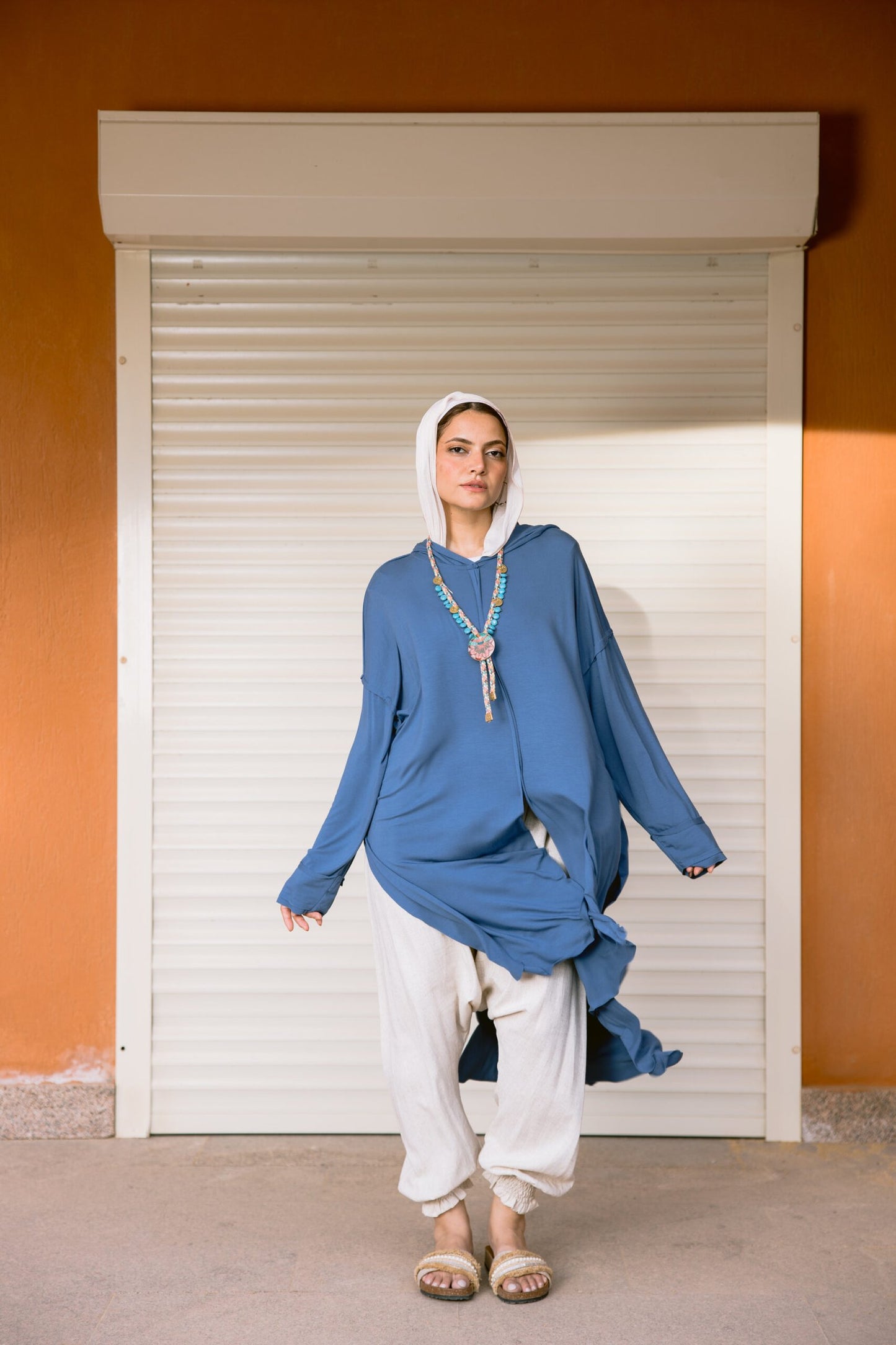 Multiway Hoodie Top in Blue
