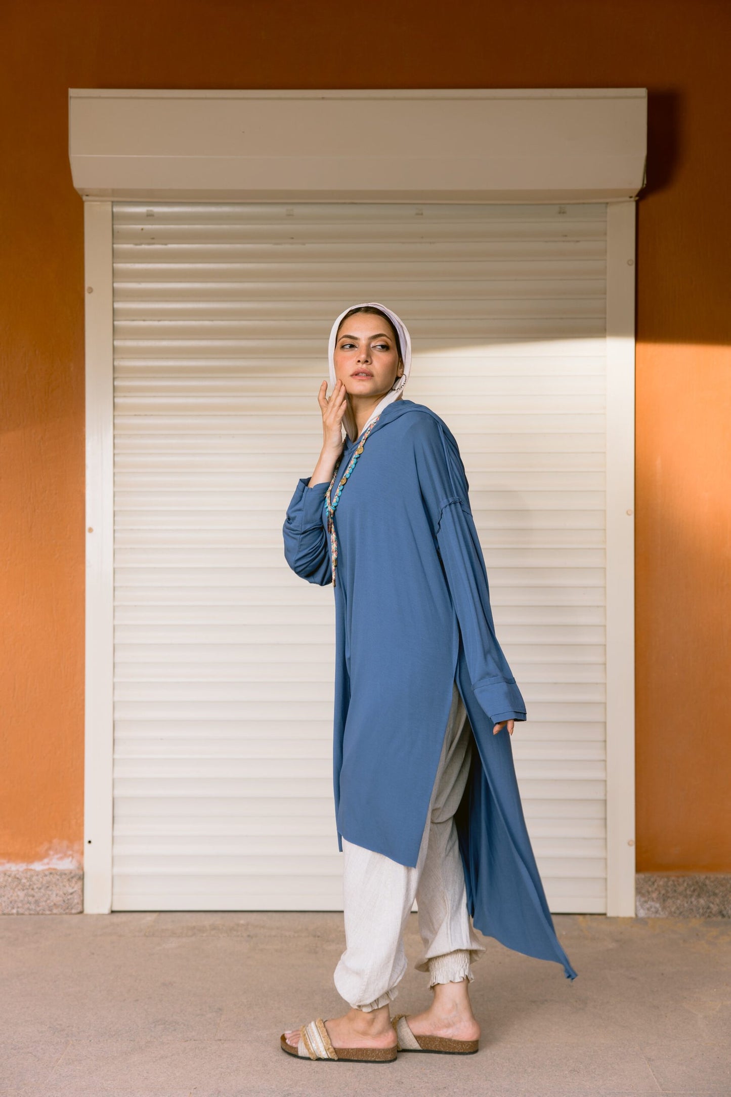 Multiway Hoodie Top in Blue