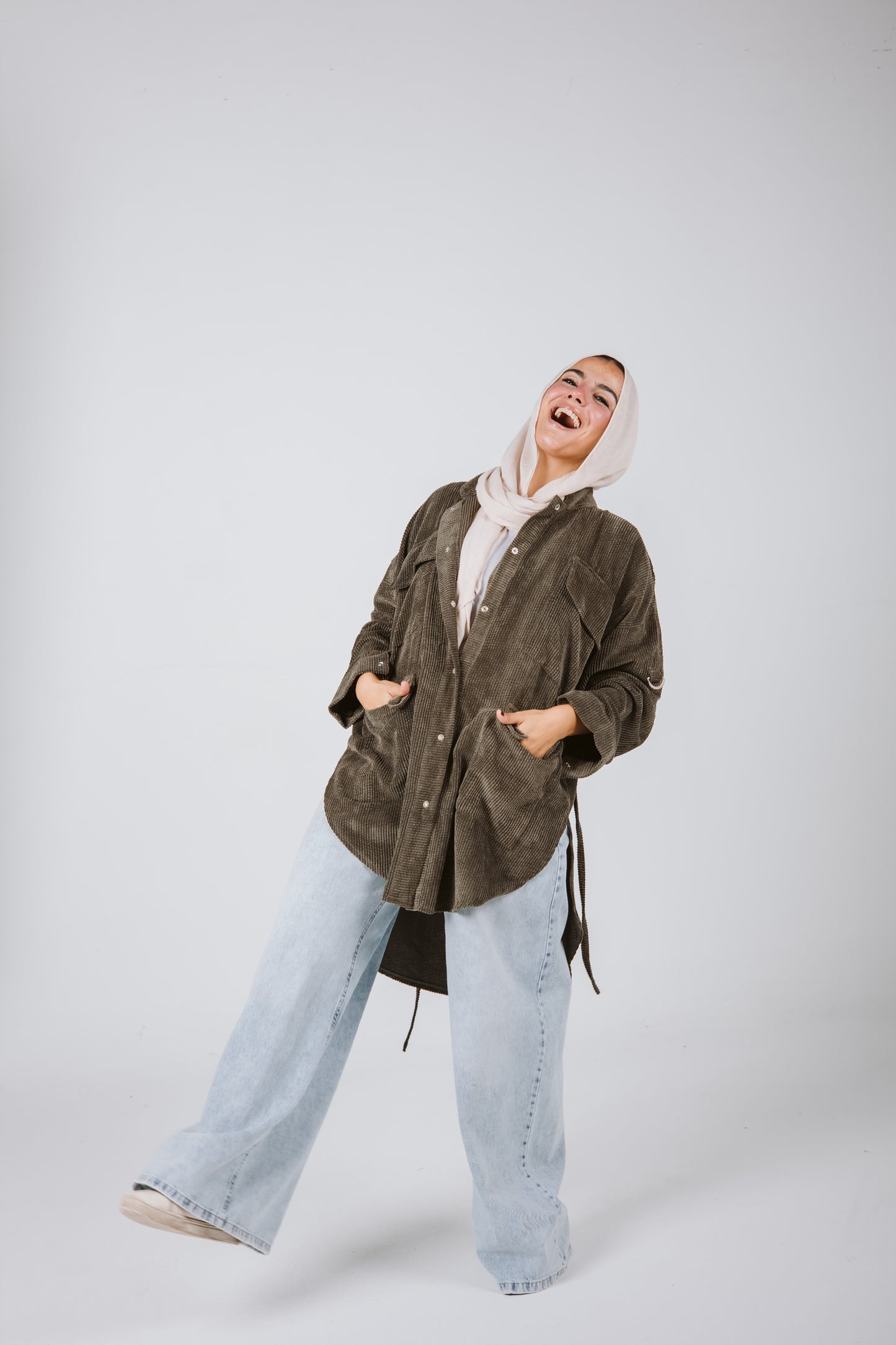 Wide leg Denim Pants in Light Blue