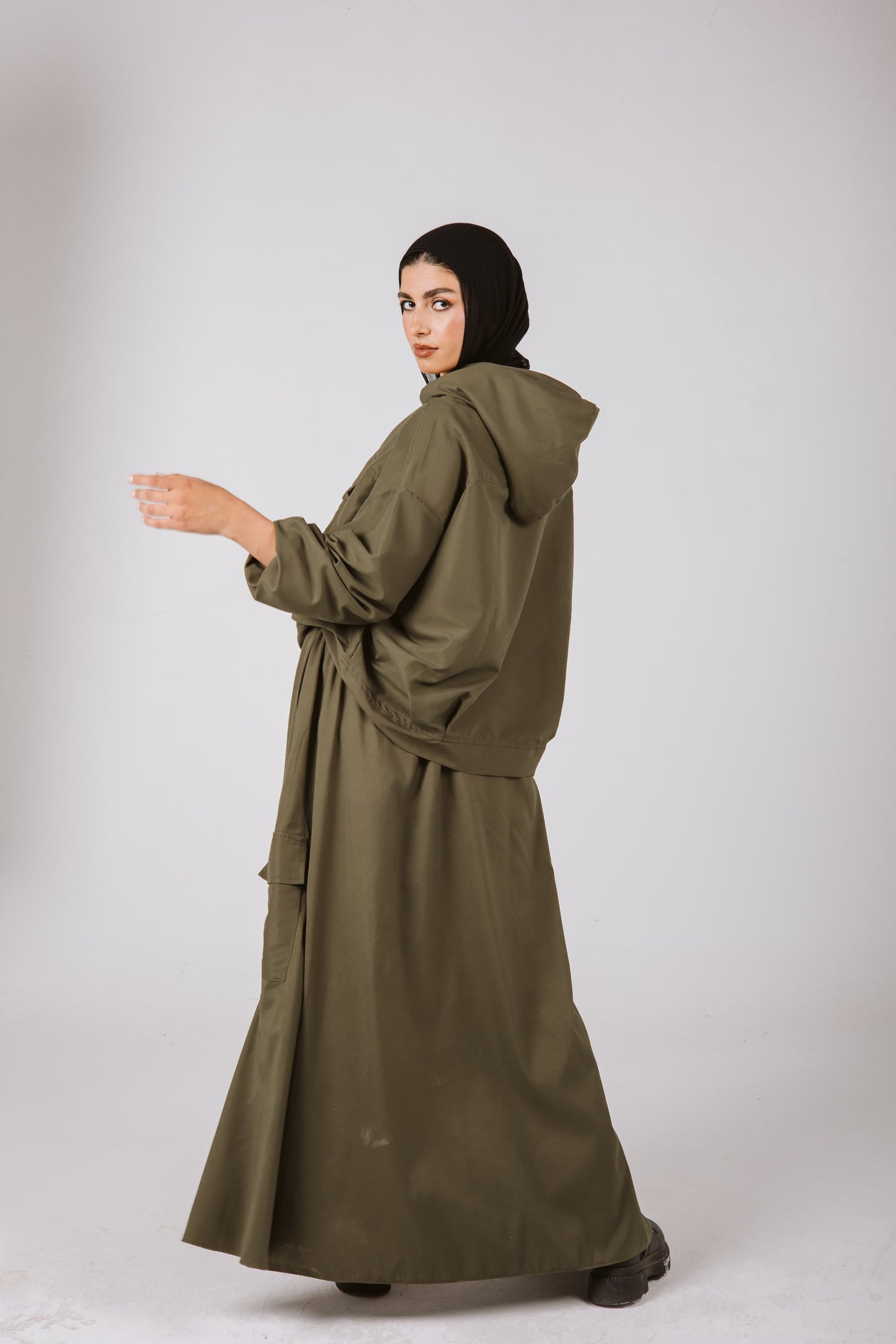 Flowy Skirt Set in Olive