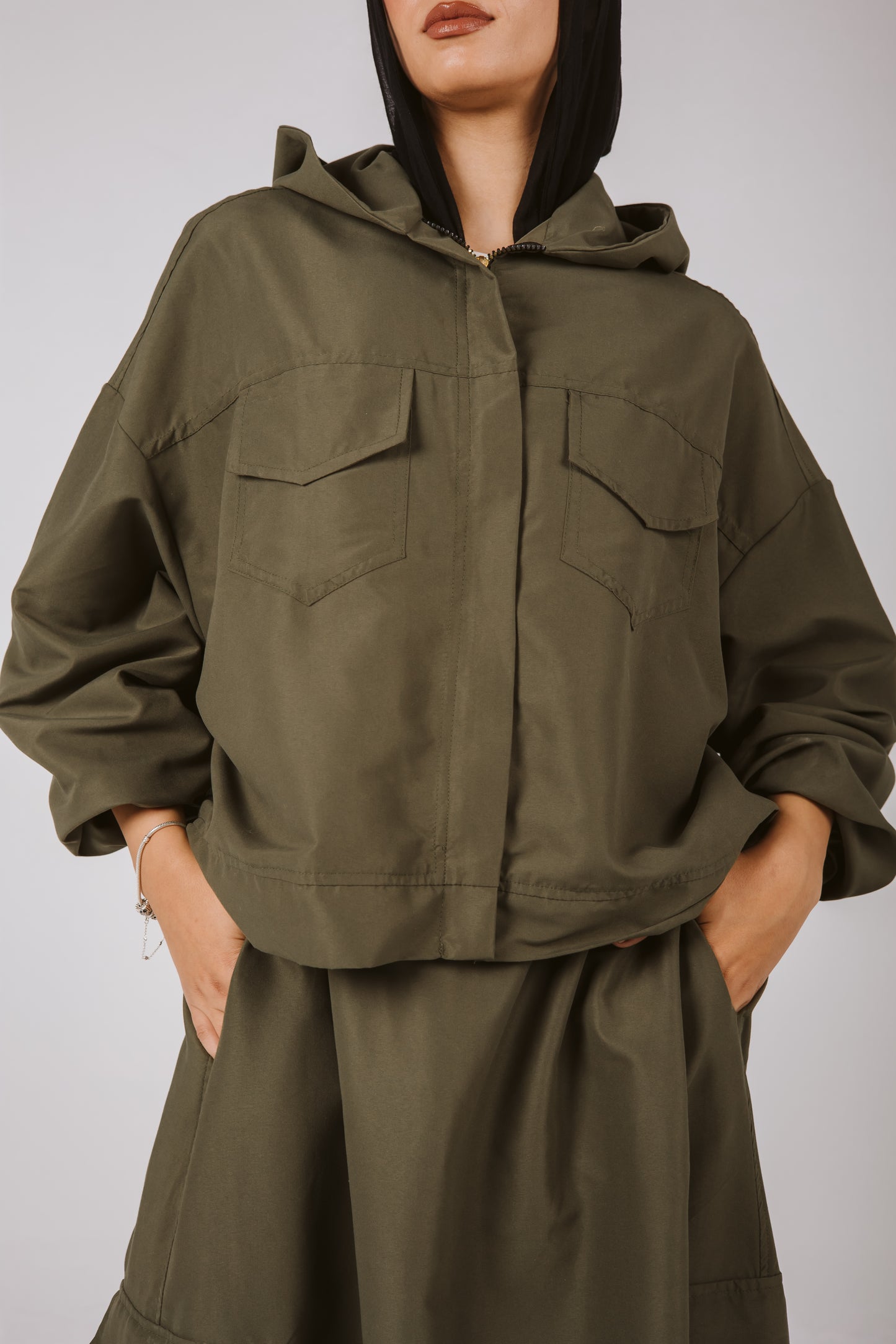 Flowy Skirt Set in Olive