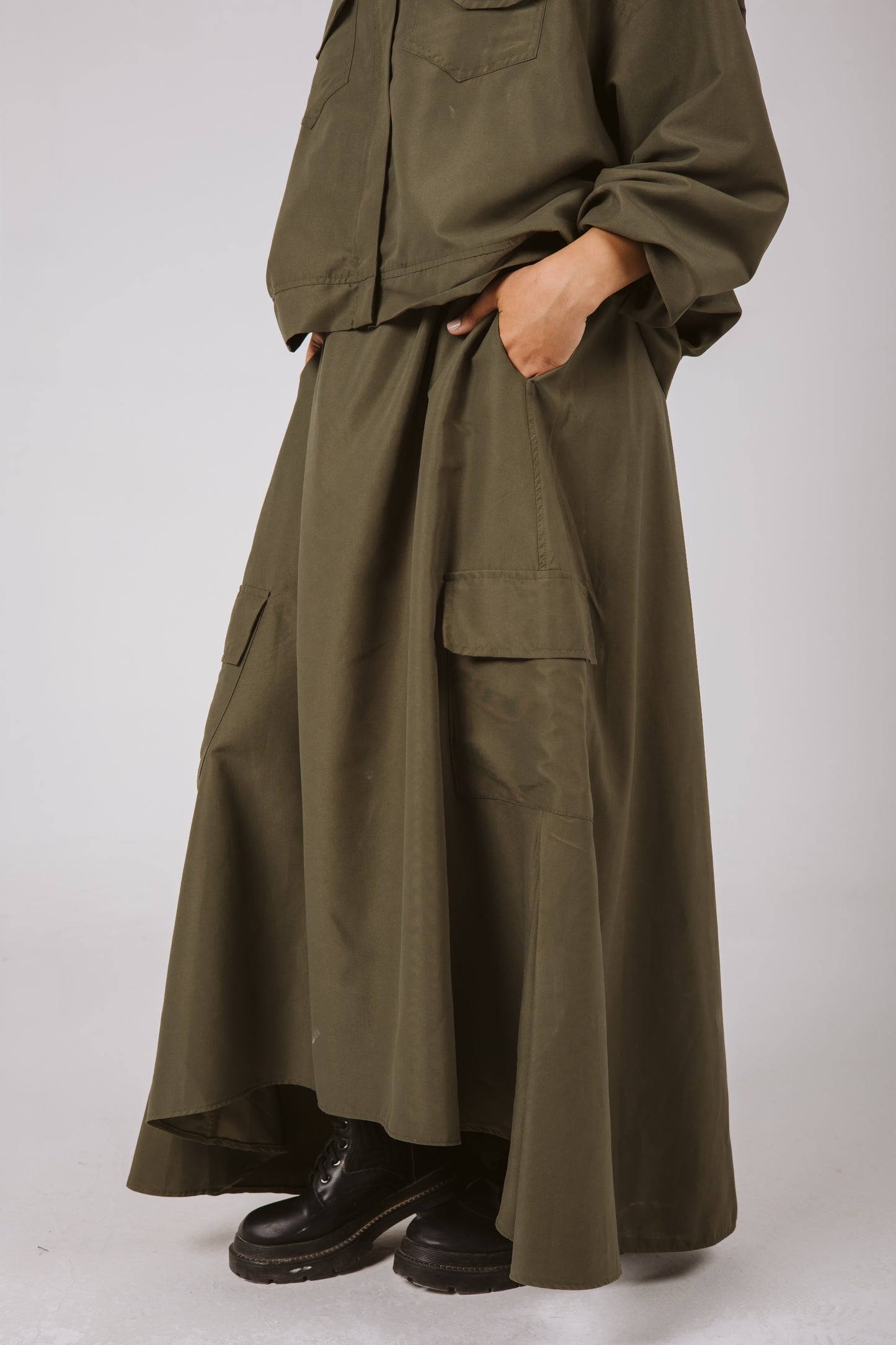 Flowy Skirt Set in Olive