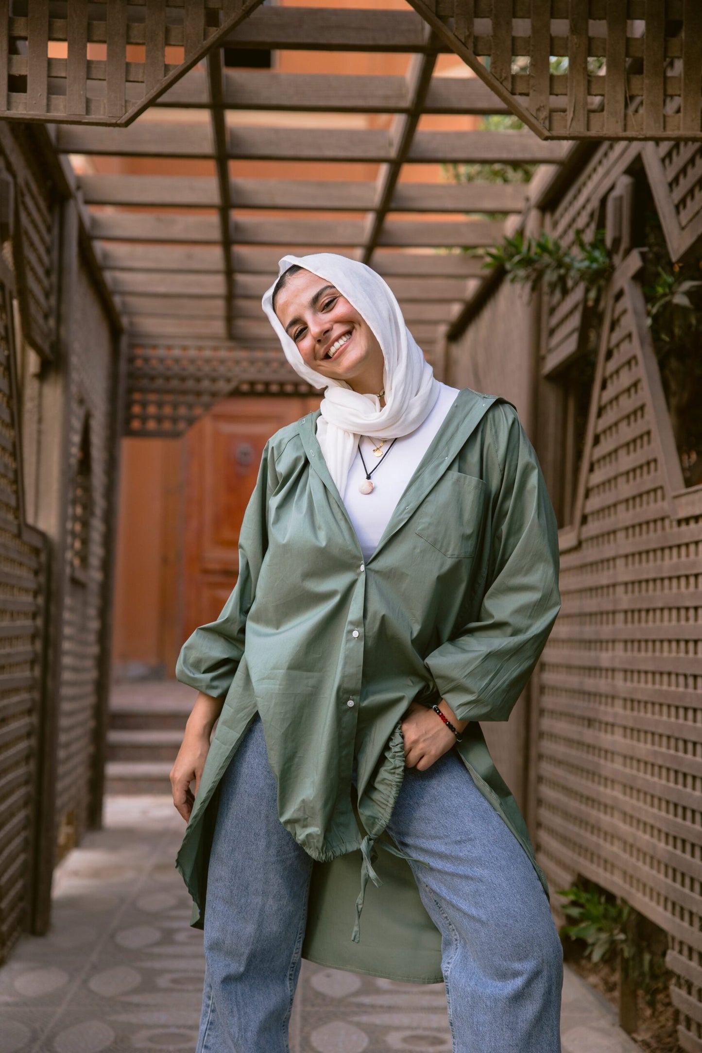 Hoodie Shirt in olive