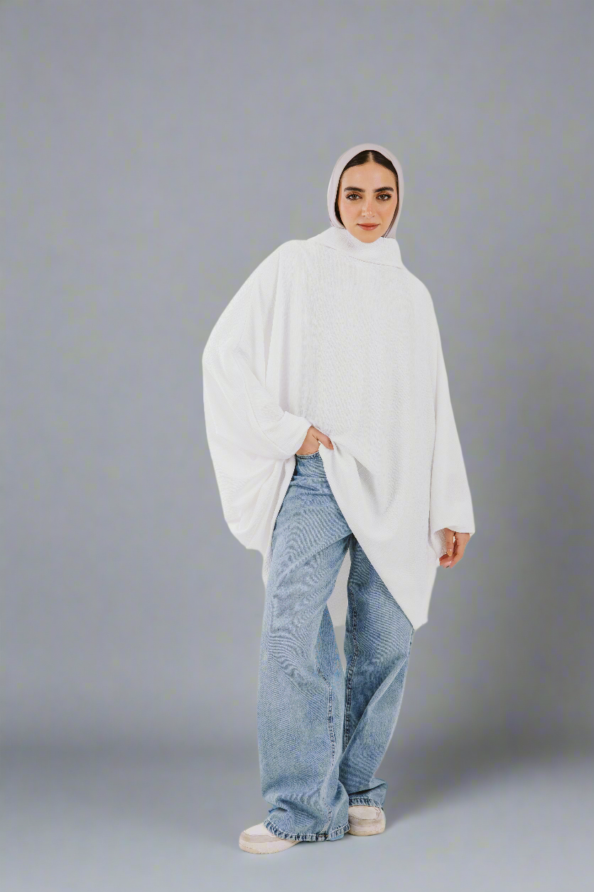 Poncho Top in White