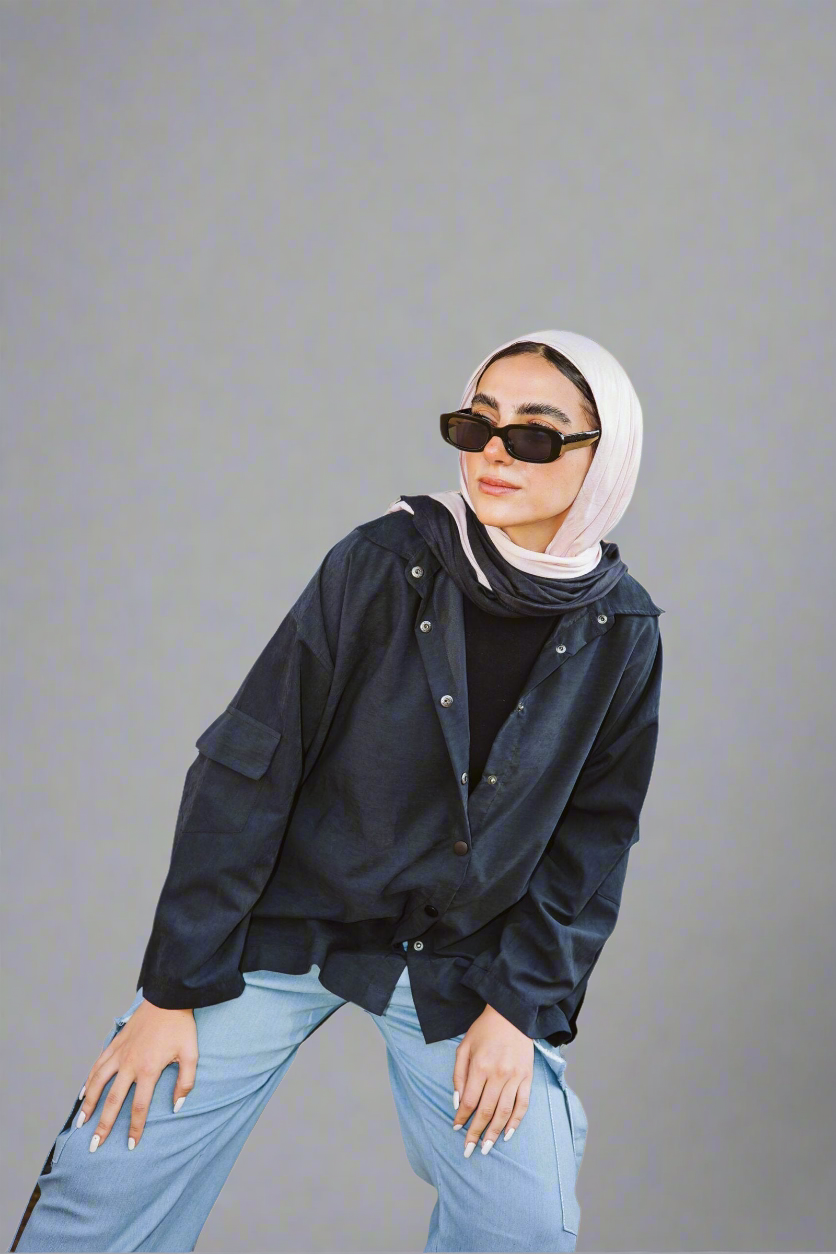 High low Shirt in black