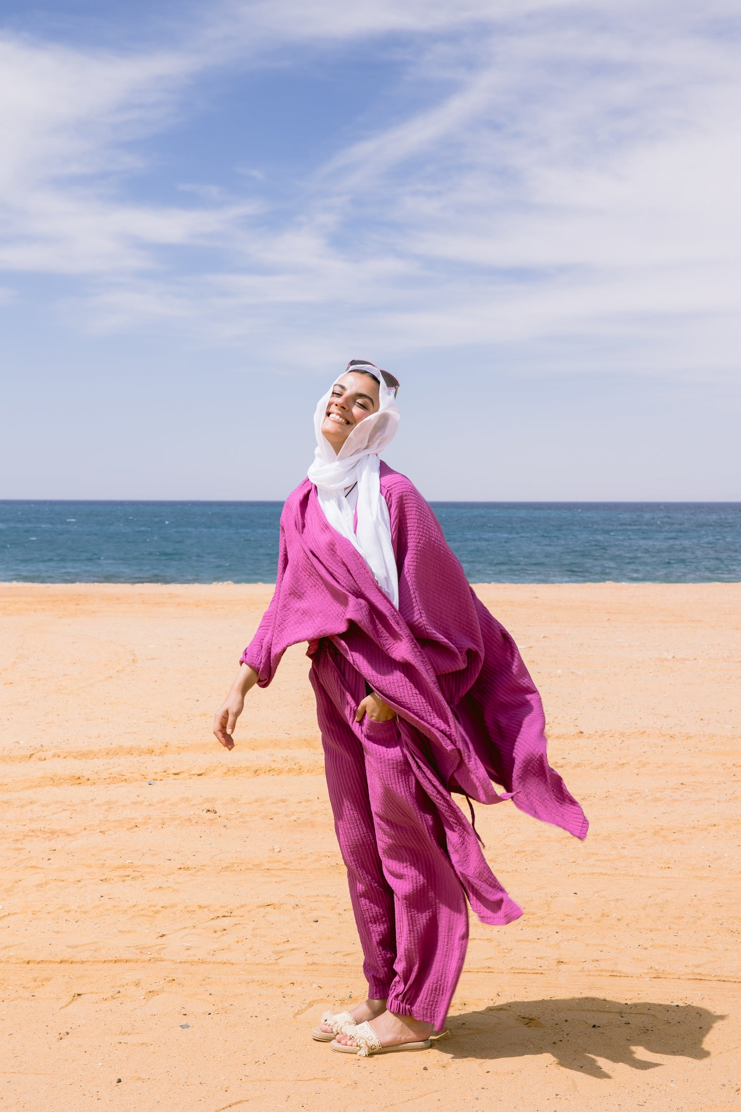 Puffy Sleeves Pleated Set in Mulberry