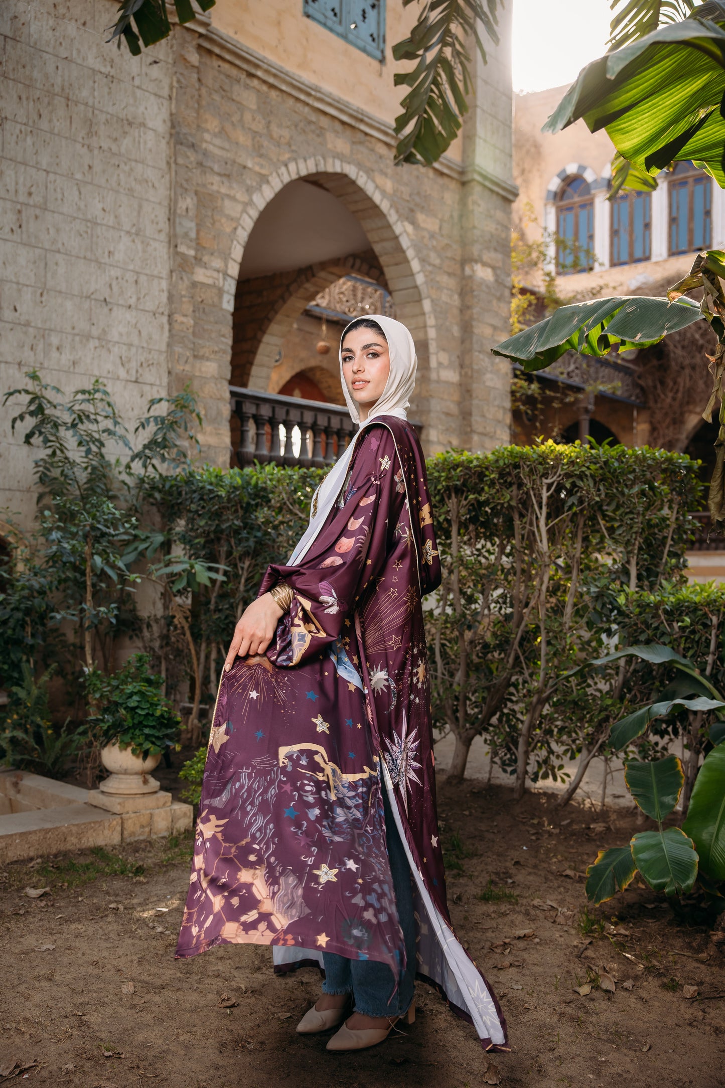 Nojoom puffy sleeves kimono