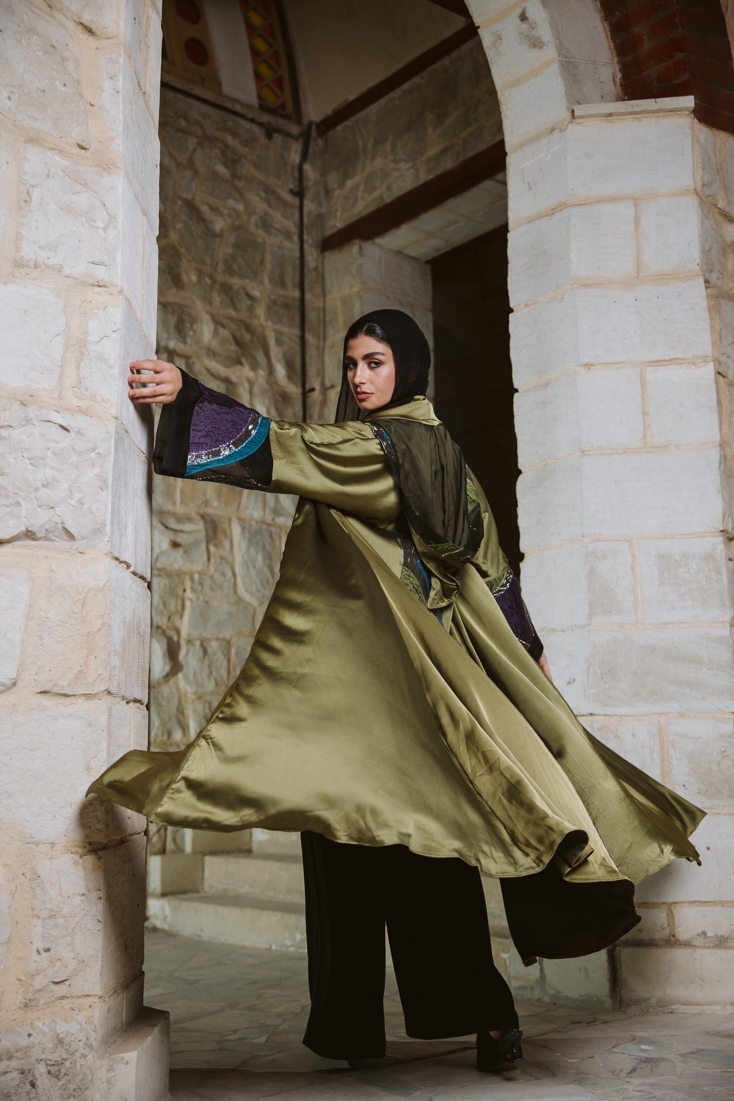 Karam Kaftan in Olive