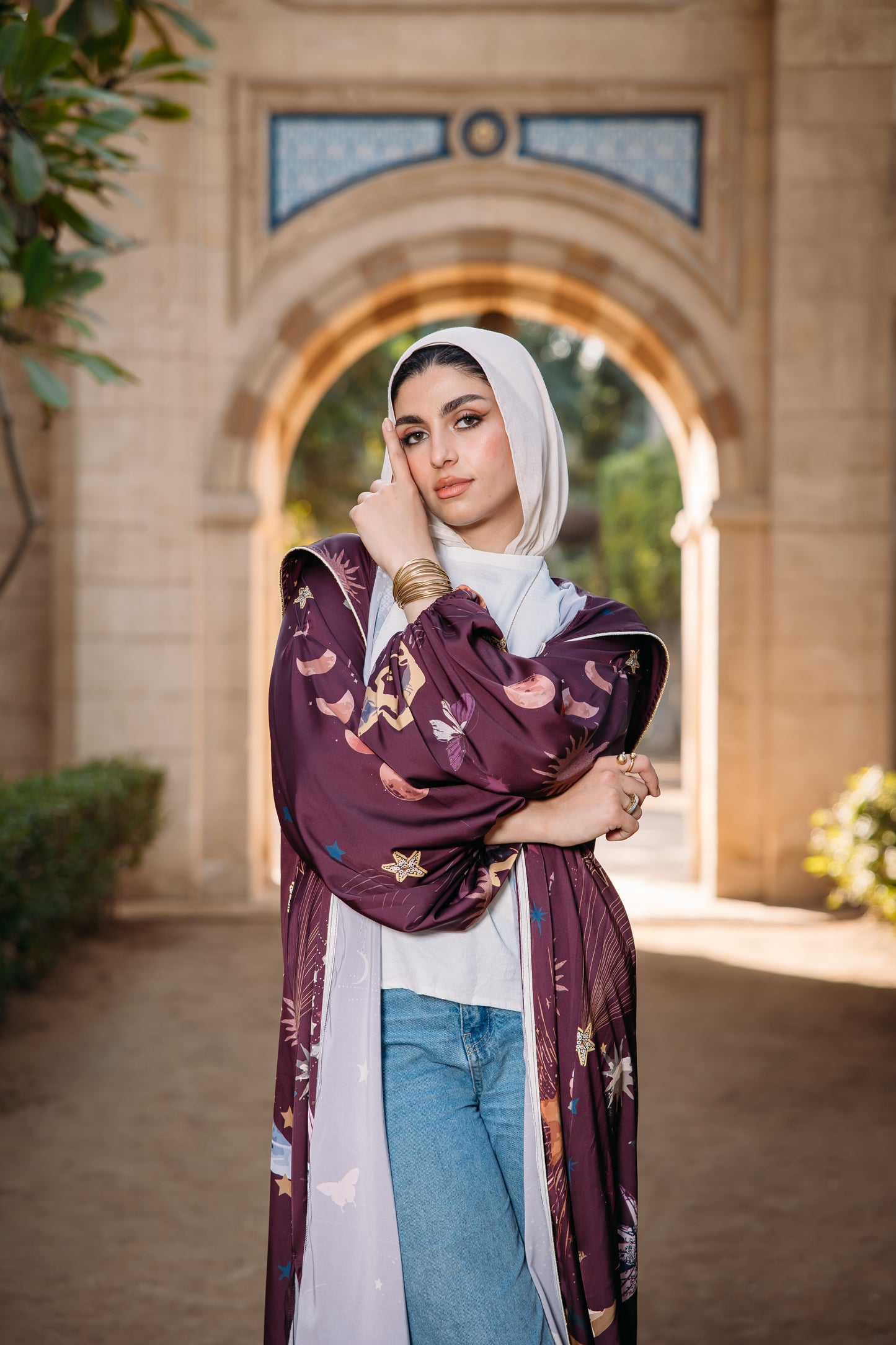 Nojoom puffy sleeves kimono