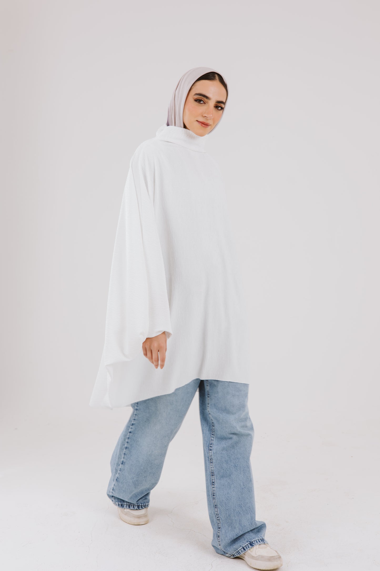 Poncho Top in White