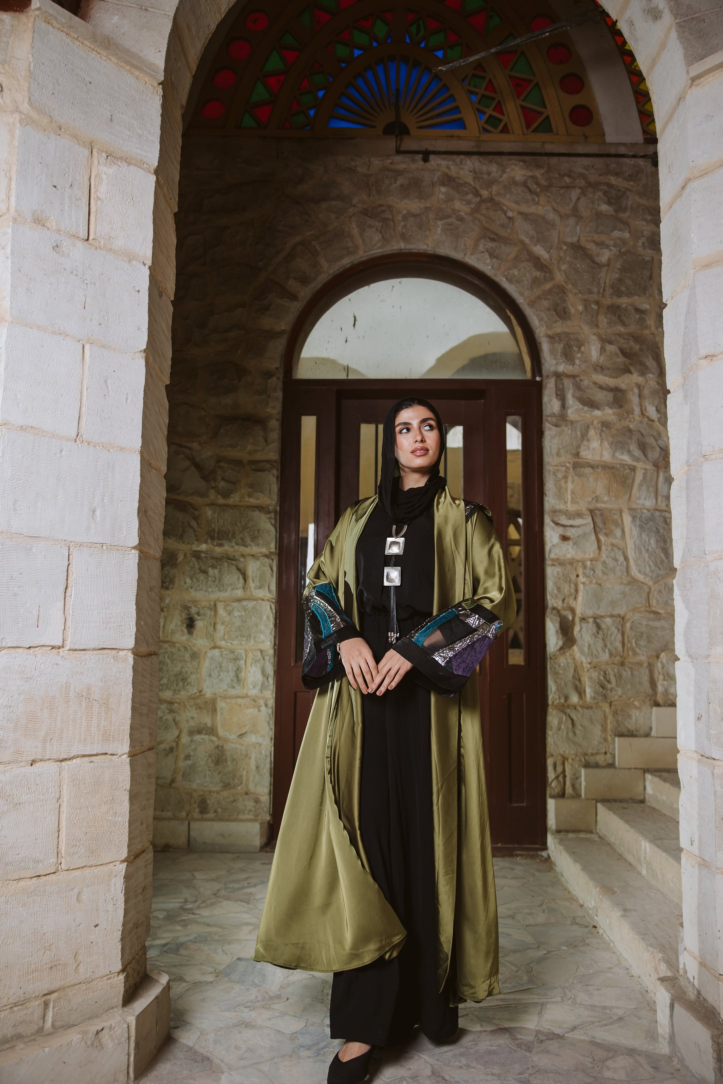 Karam Kaftan in Olive