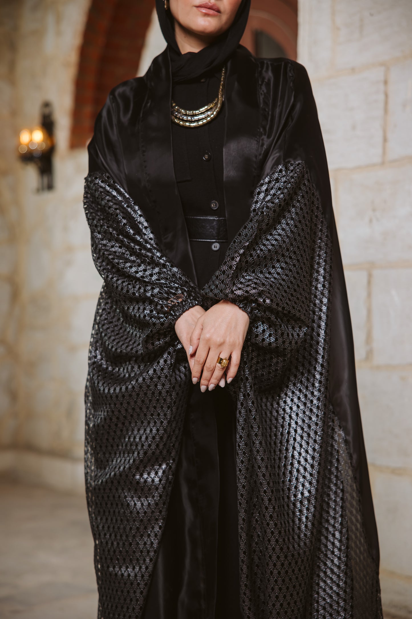 Qasr Kaftan in Black