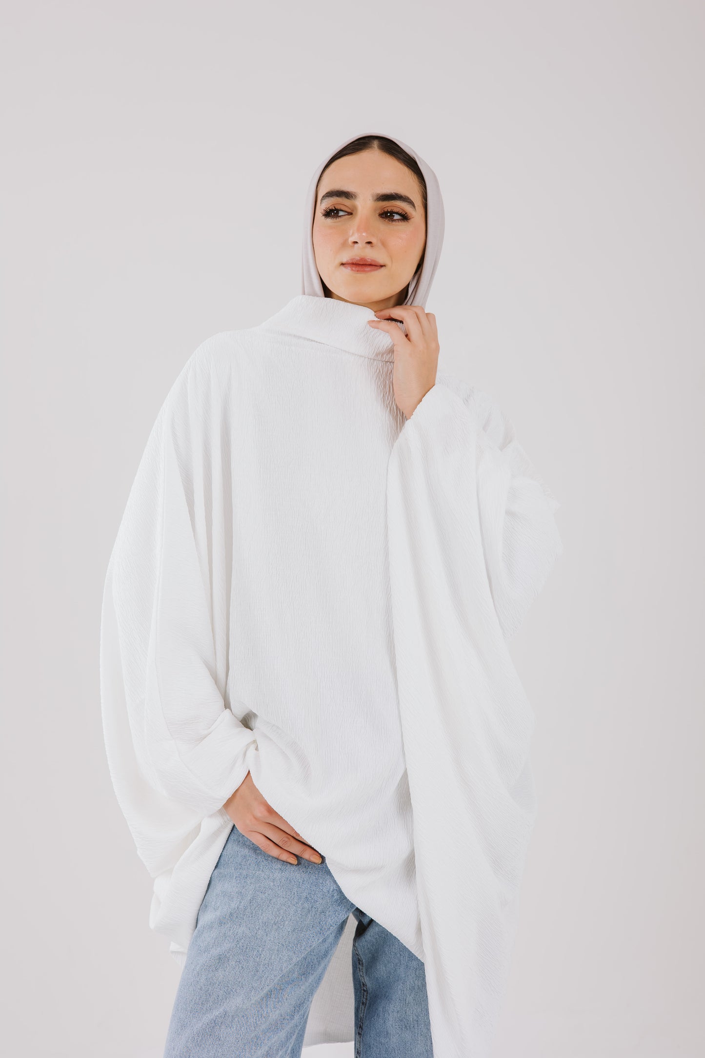 Poncho Top in White