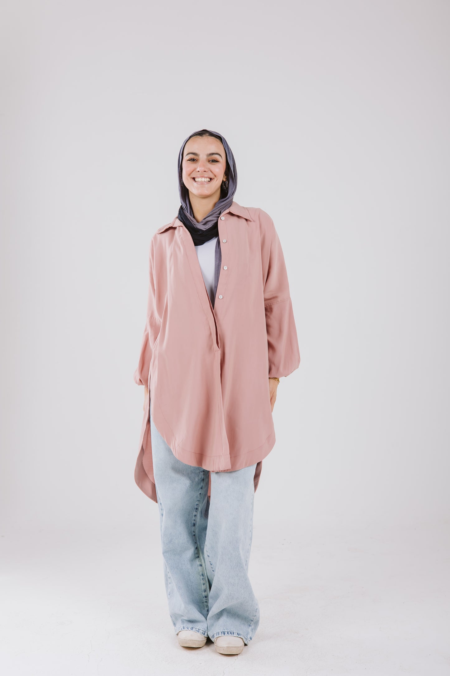 Puffy Sleeves Shirt in Dusty Pink