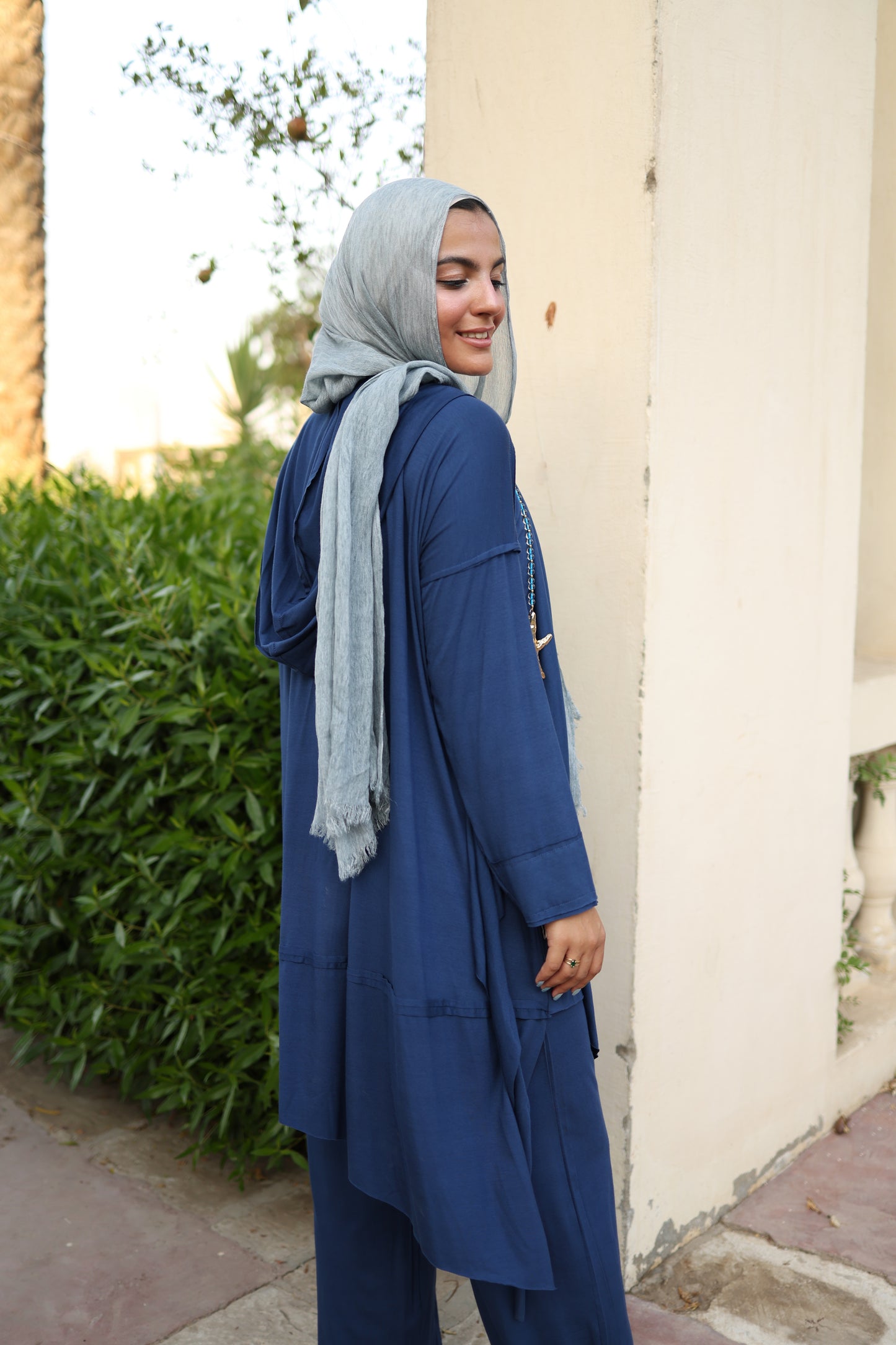 Asymmetrical Wrap Set in Navy Blue