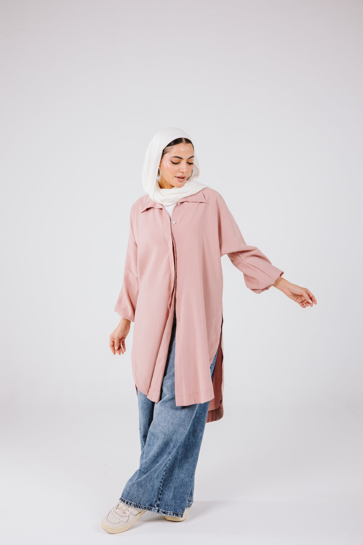 Puffy Sleeves Shirt in Dusty Pink