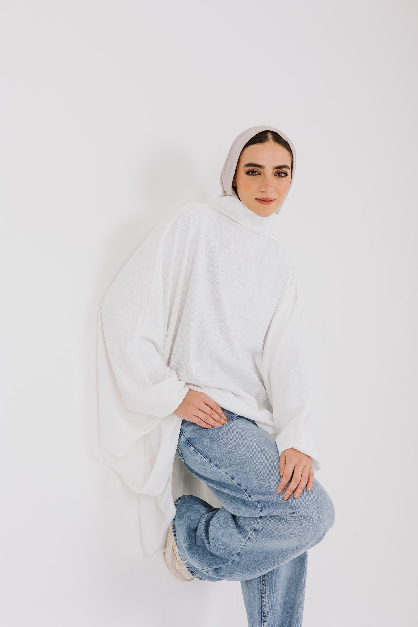 Poncho Top in White
