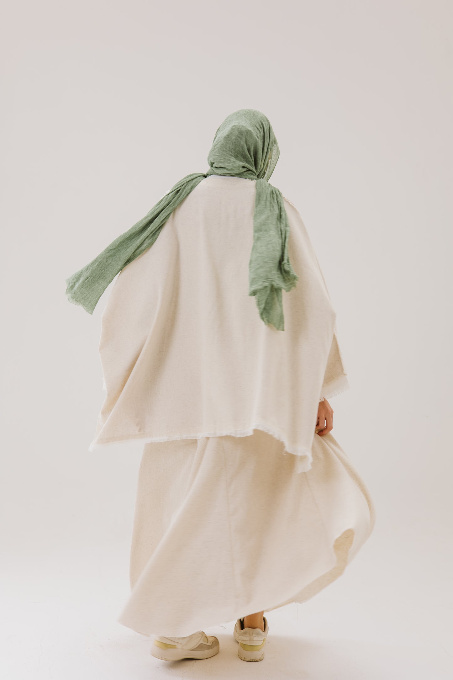 Linen oversized High Low Linen Top in Beige
