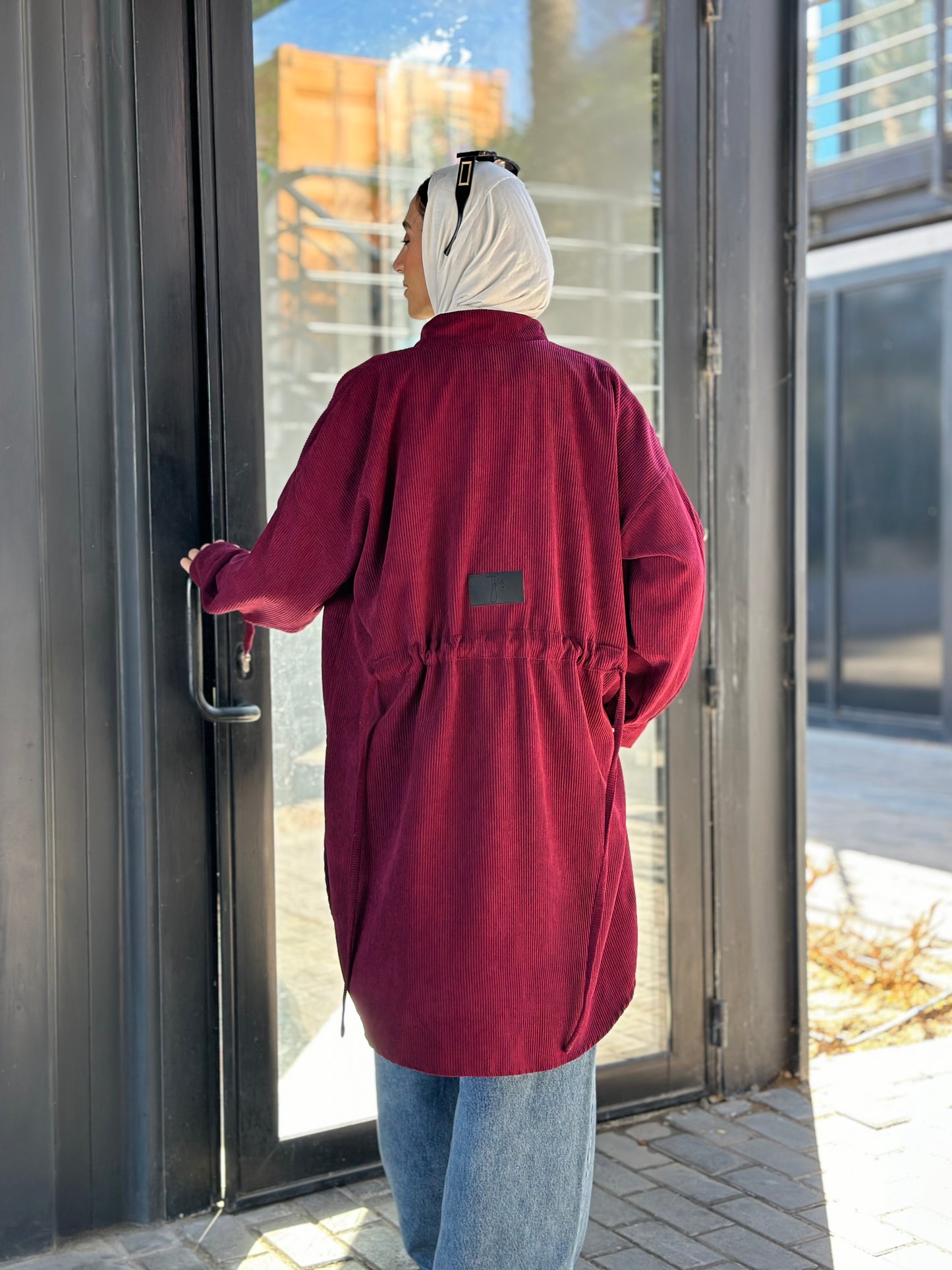 High Low Pockets Shirt in Burgundy