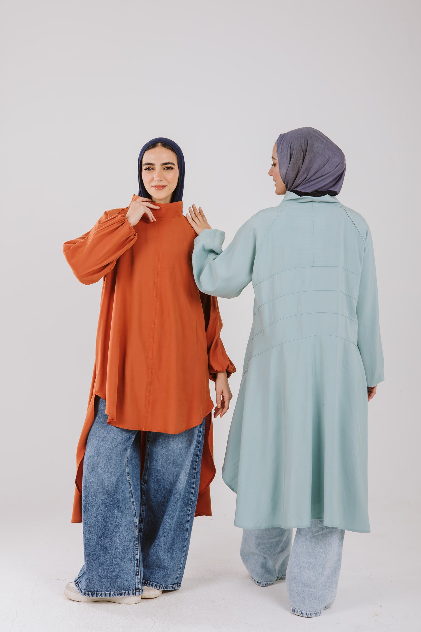 Asymmetrical Back Stripes Top in Brick