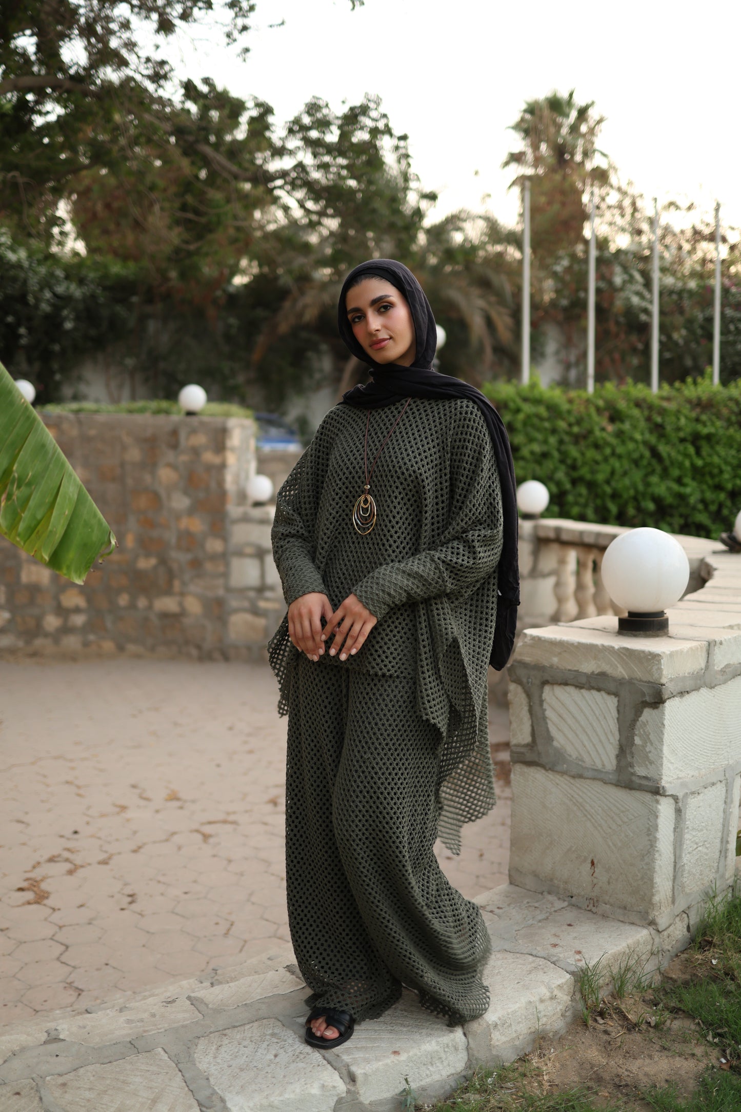 Knittned Set in Olive