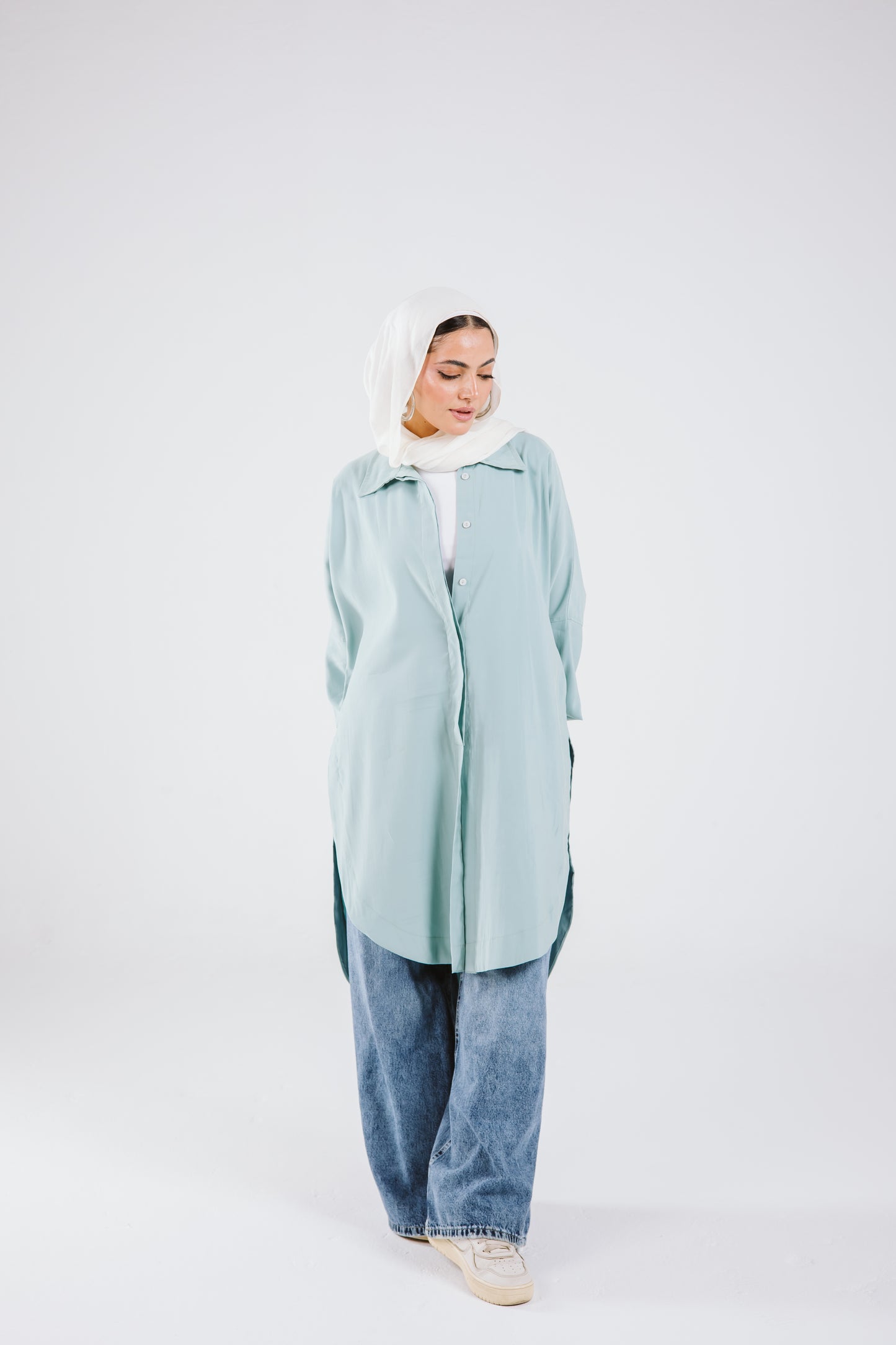 Puffy Sleeves Shirt in in Mint