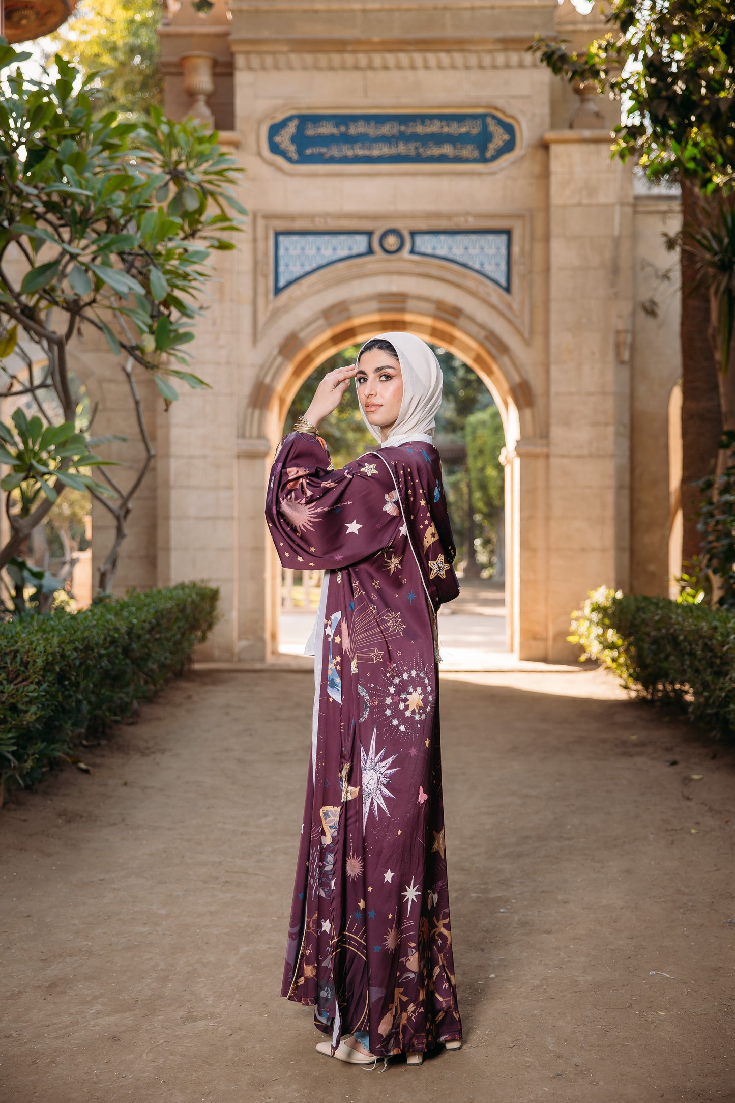 Nojoom puffy sleeves kimono