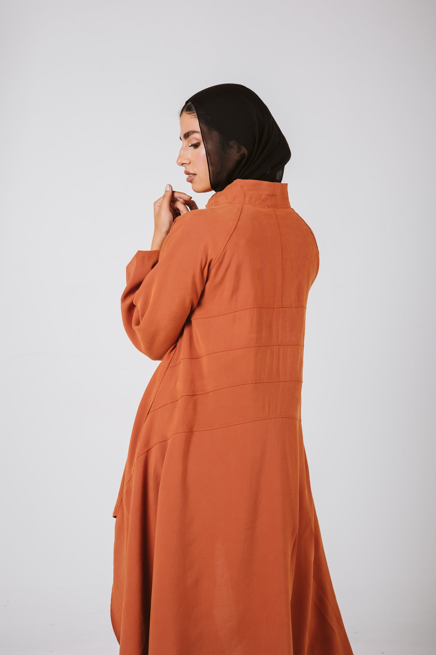 Asymmetrical Back Stripes Top in Brick