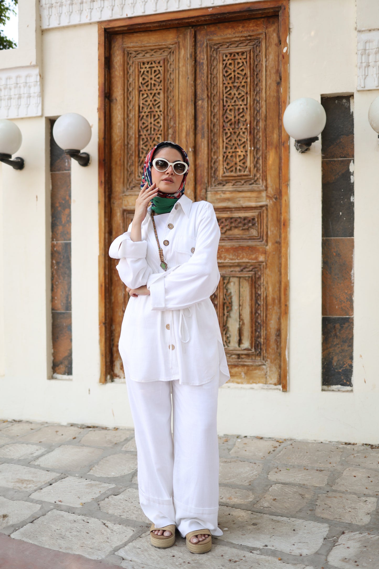 Pockets Linen Shirt in White
