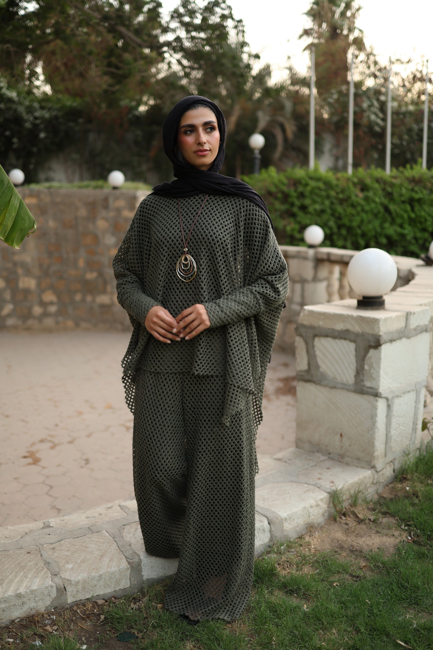 Knittned Set in Olive
