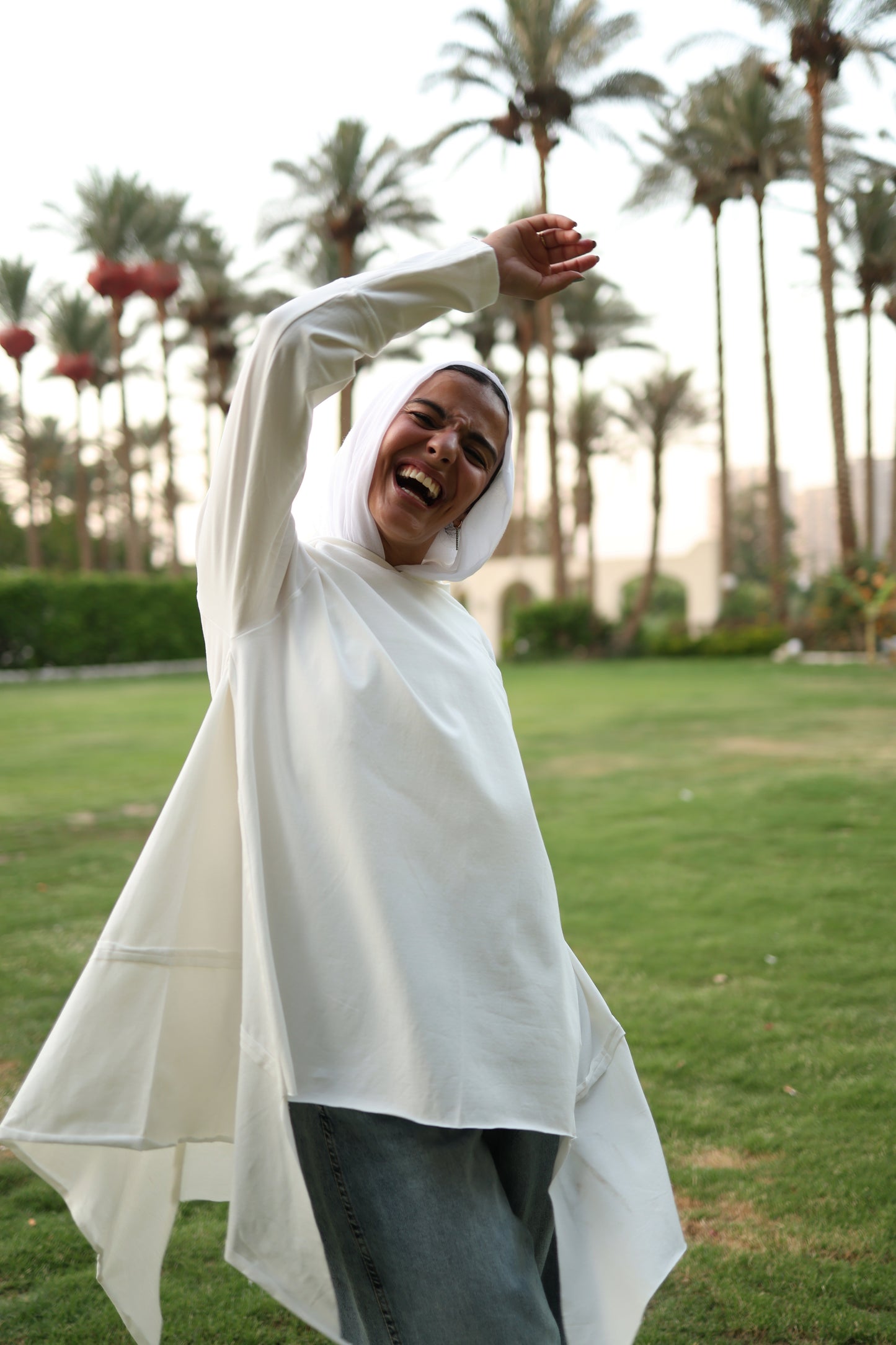 Stitches Side Cotton Top in White