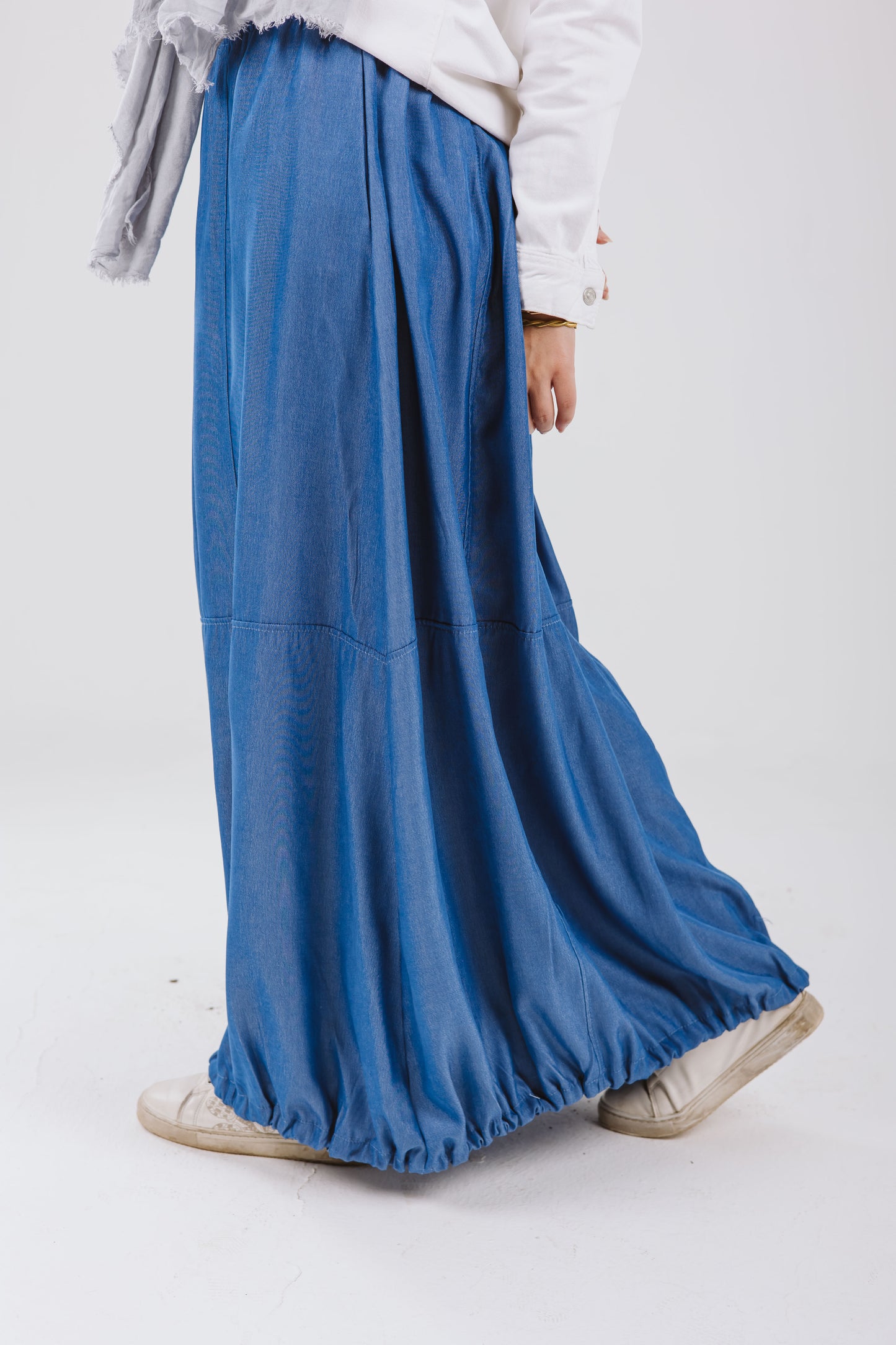 Parachute Skirt Set in Denim Blue