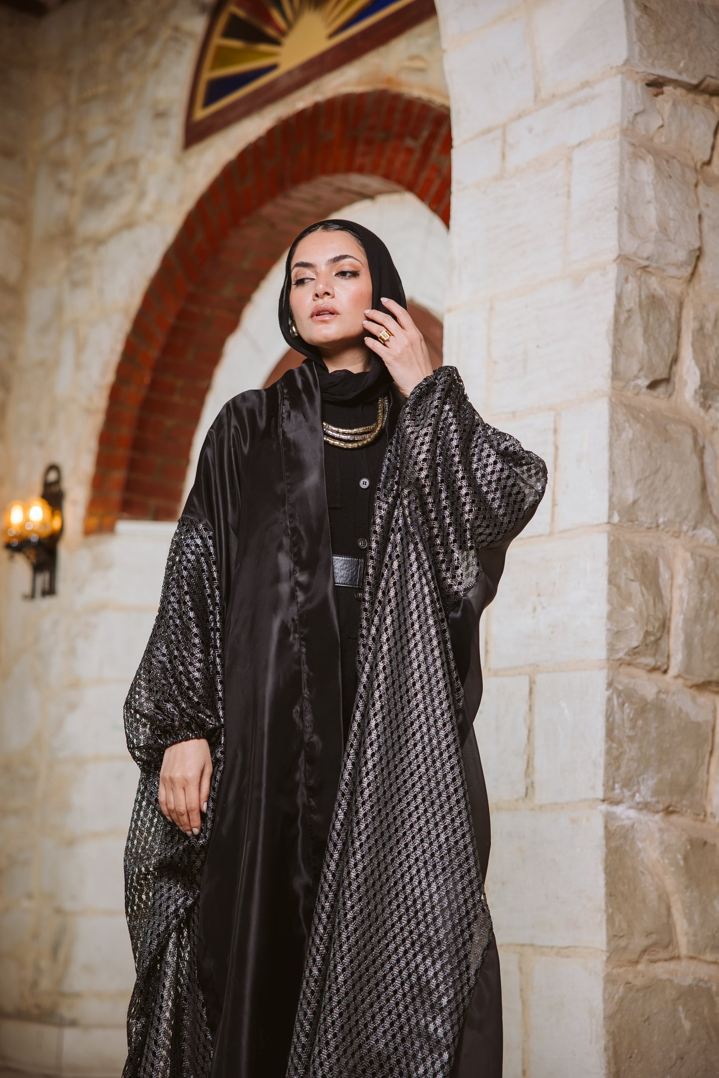 Qasr Kaftan in Black