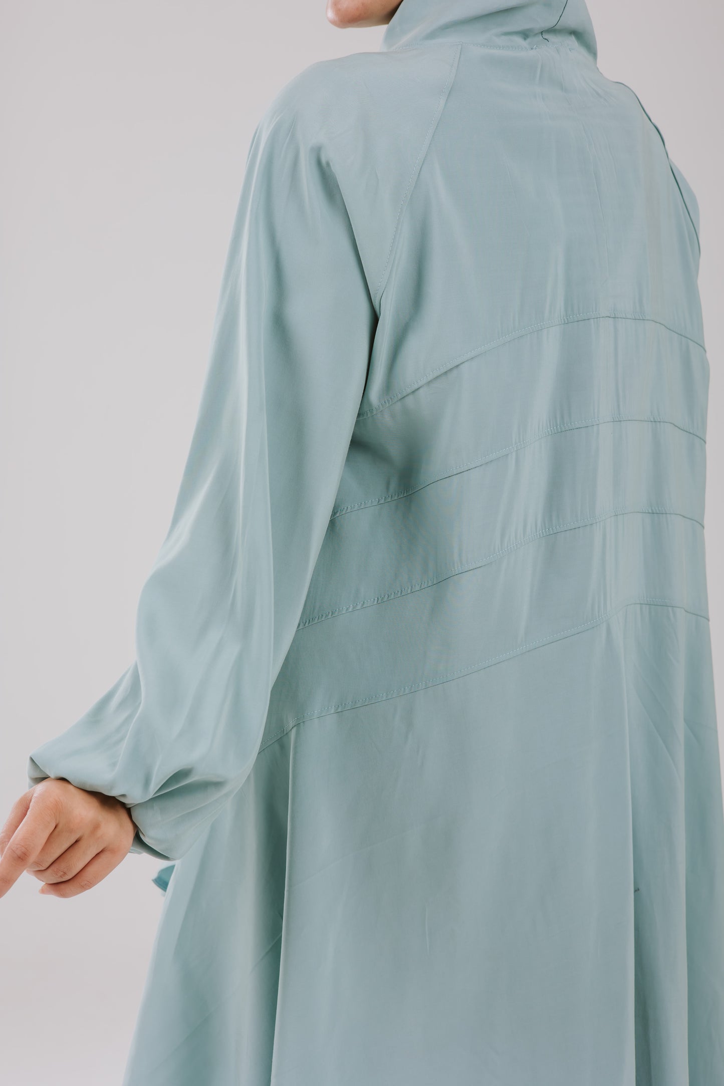Puffy Sleeves Back Stripes Top in Mint